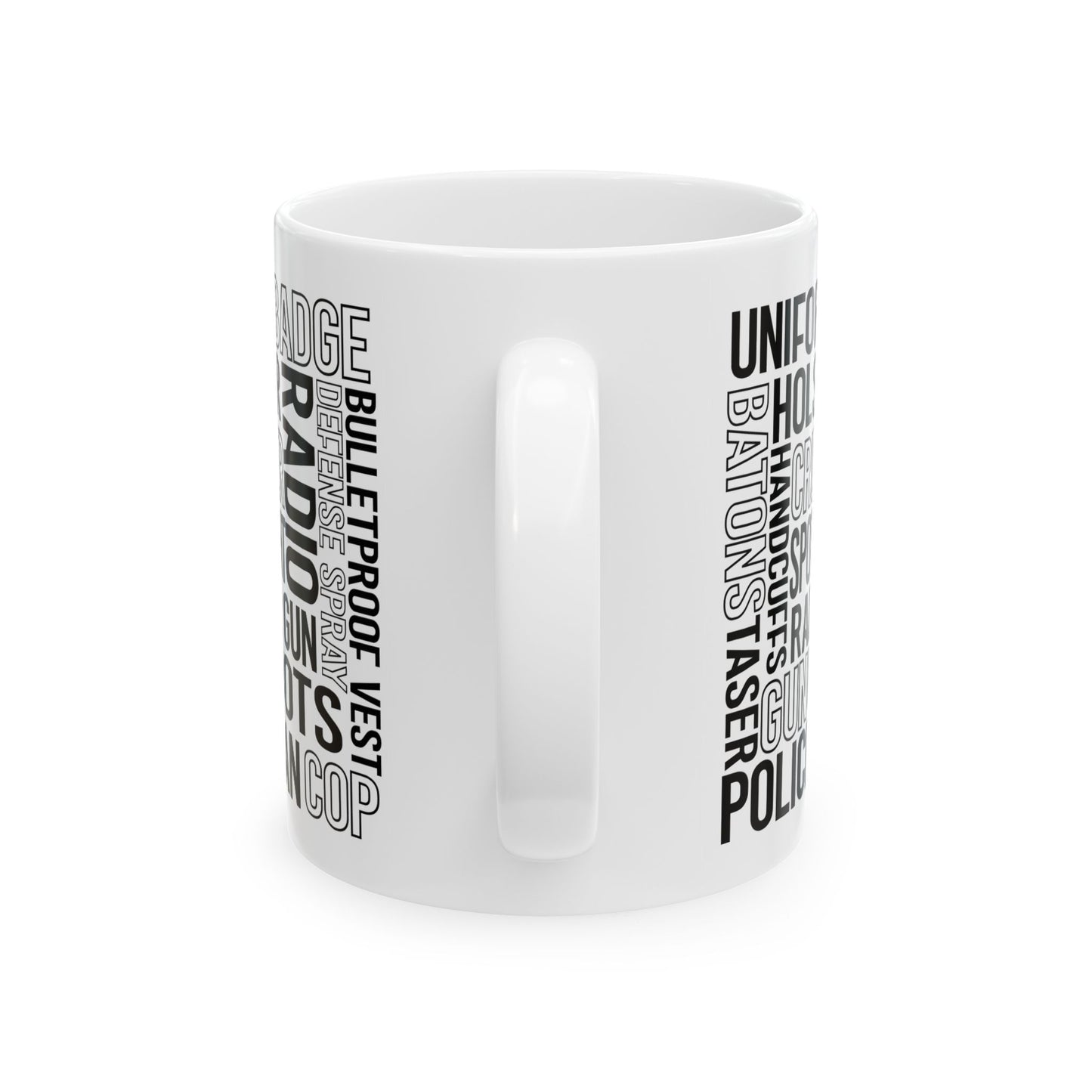 Police Officer Subway Art Ceramic Mug, (11oz, 15oz)