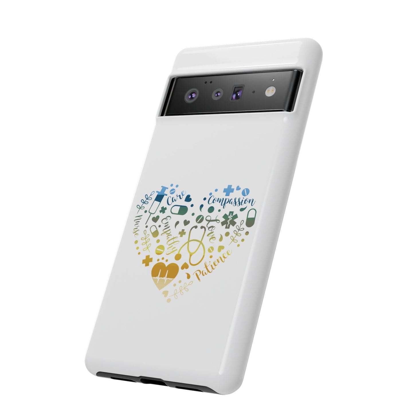Google Pixel Tough Case - Monogram Heart 1 - White