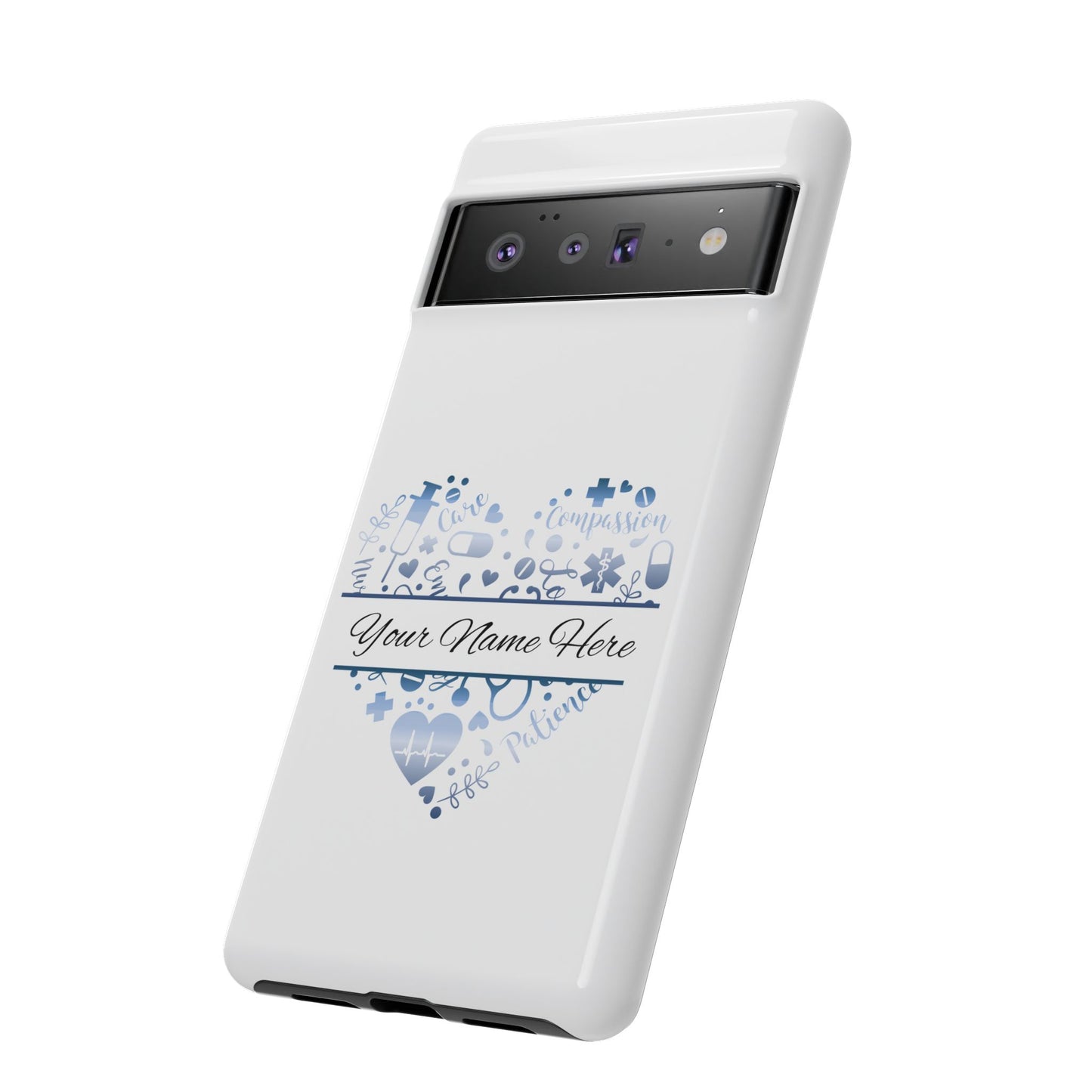 Google Pixel Tough Case - Monogram Heart - White