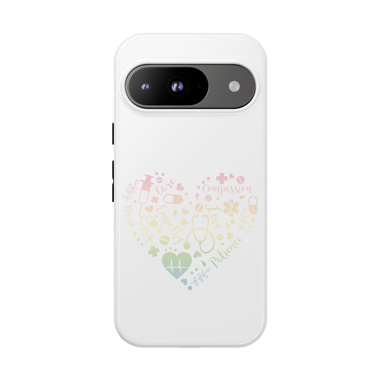 Google Pixel Tough Case - Monogram Heart 1 - White