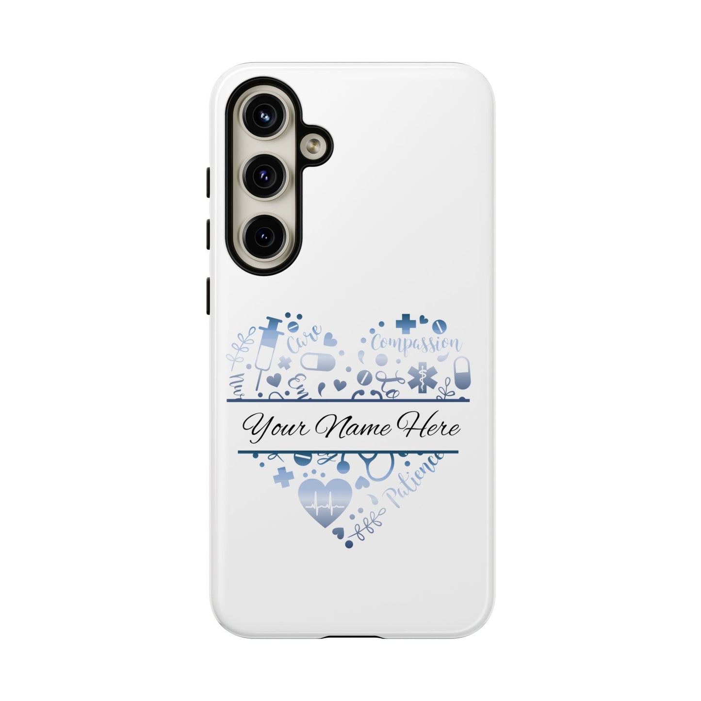 Samsung Tough Case - Nurse Monogram - White