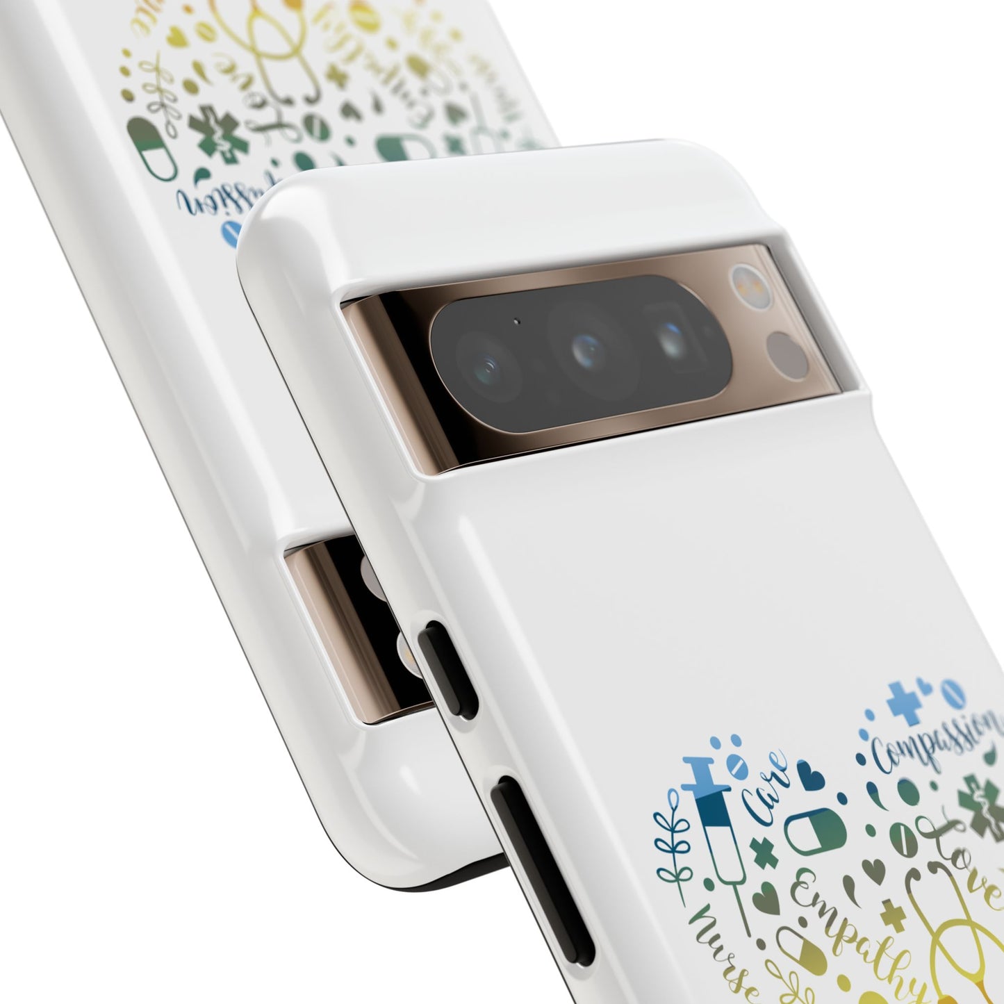 Google Pixel Tough Case - Monogram Heart 1 - White
