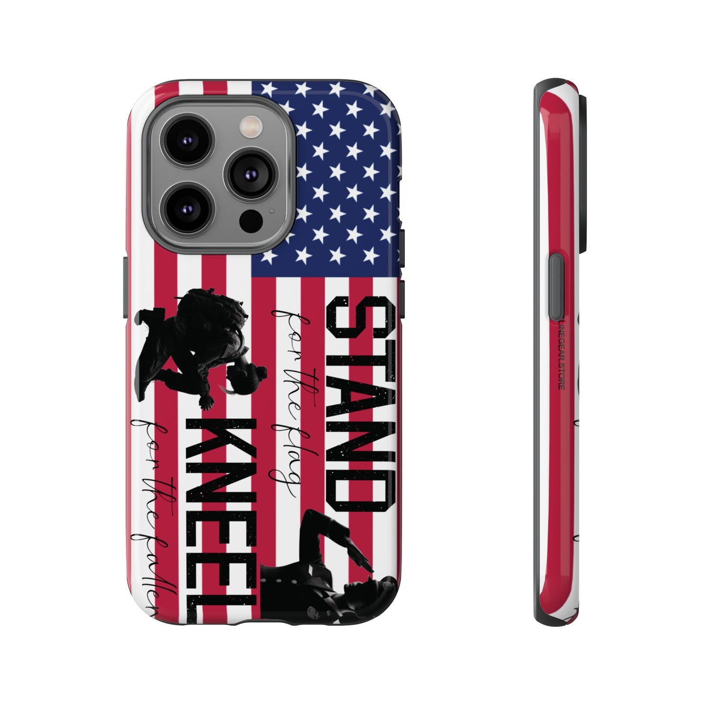 Female Military iPhone Tough Case - Stand for the Flage, Kneel for the fallen