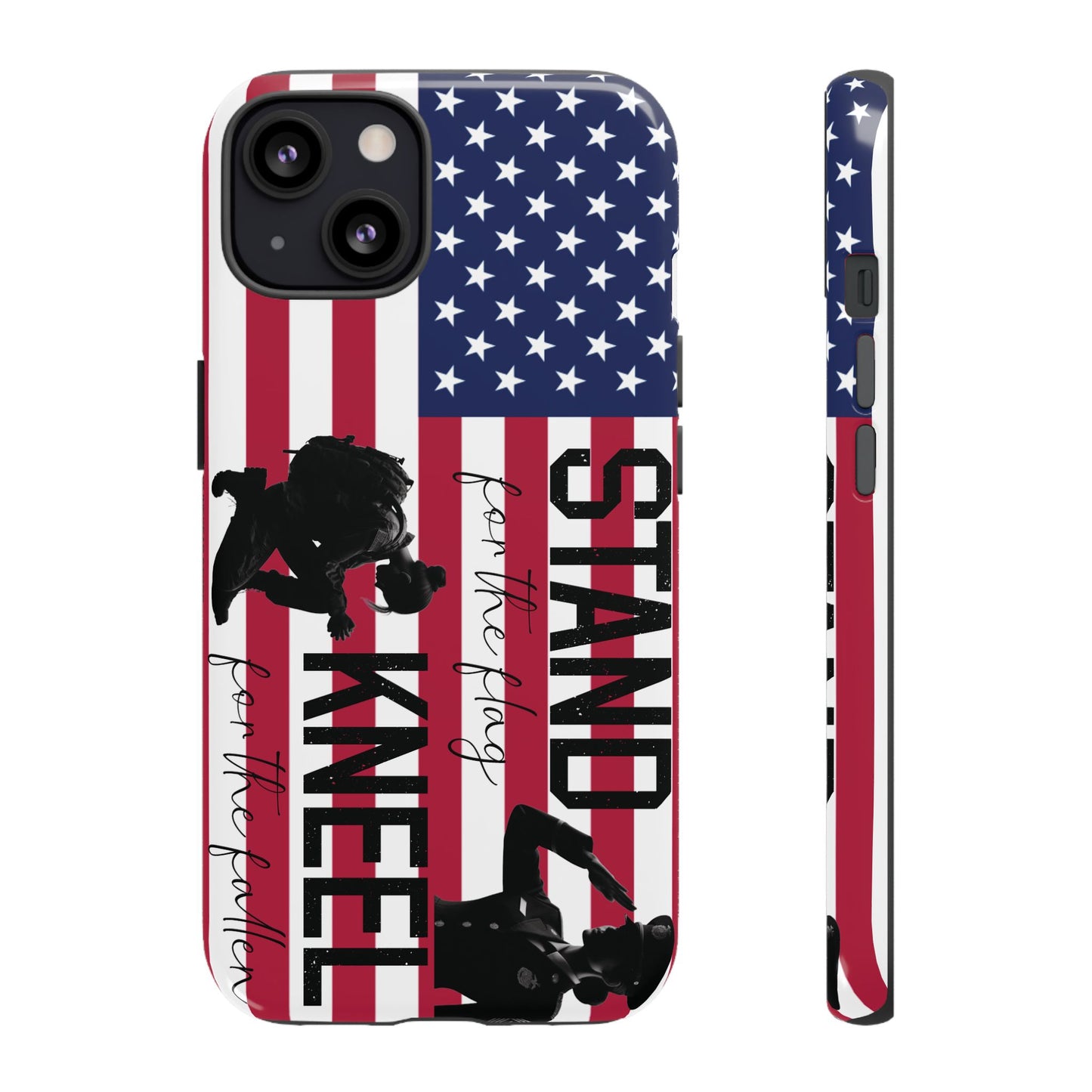Female Military iPhone Tough Case - Stand for the Flage, Kneel for the fallen