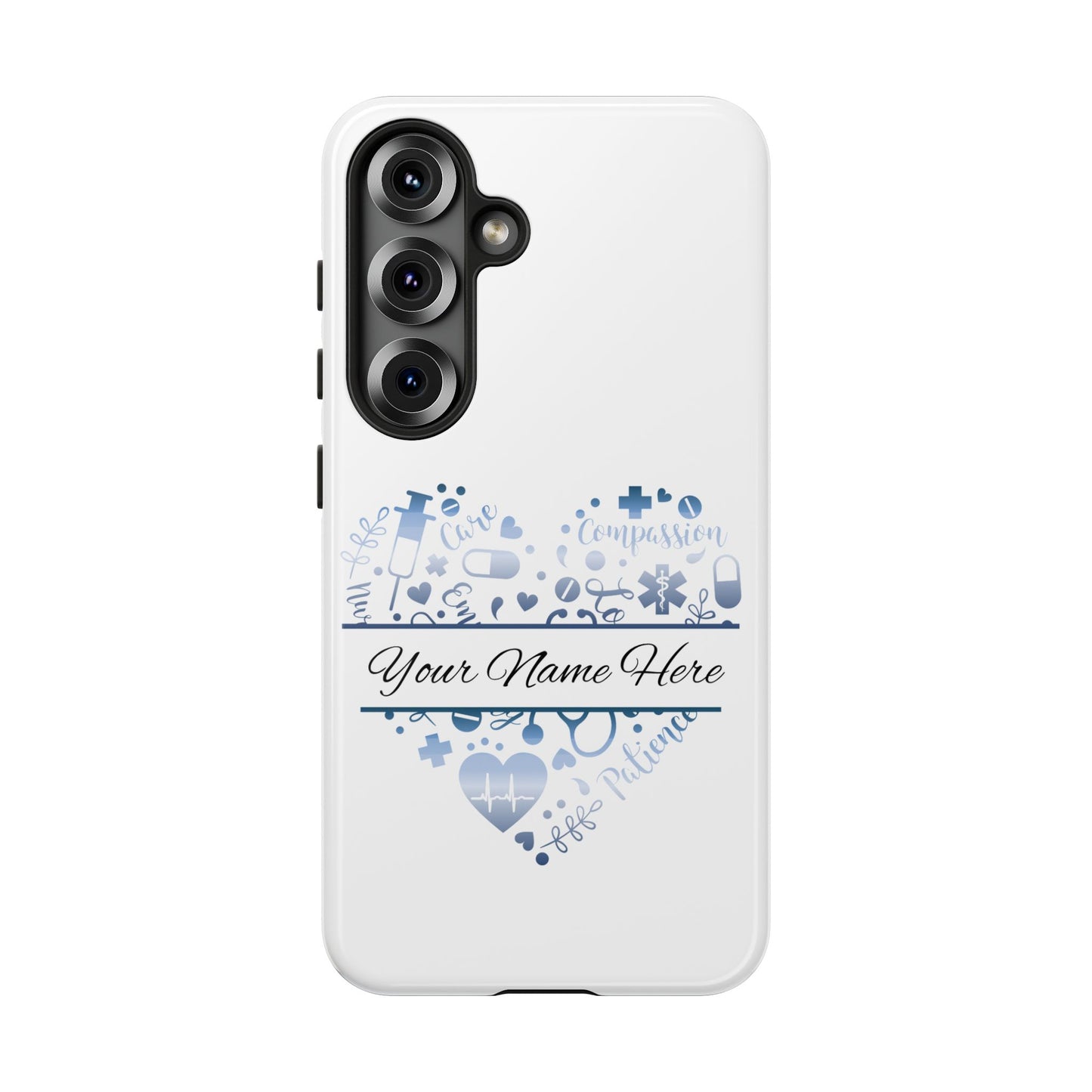Samsung Tough Case - Nurse Monogram - White