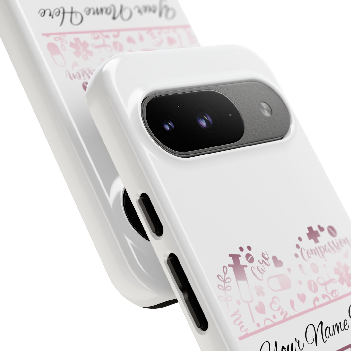 Google Pixel Tough Case - Monogram Heart - White