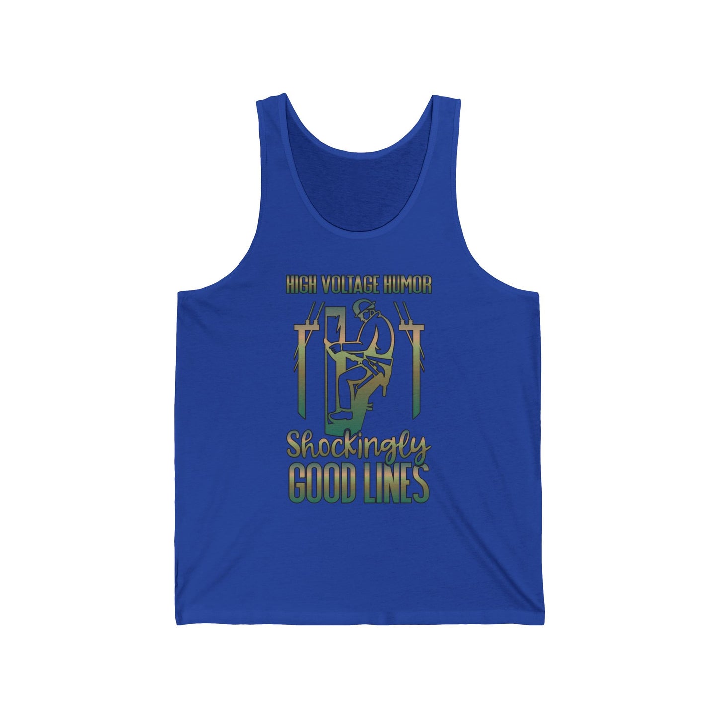 Lineman Tank - High Voltage Humor Shockingly Good Lines-copper patina