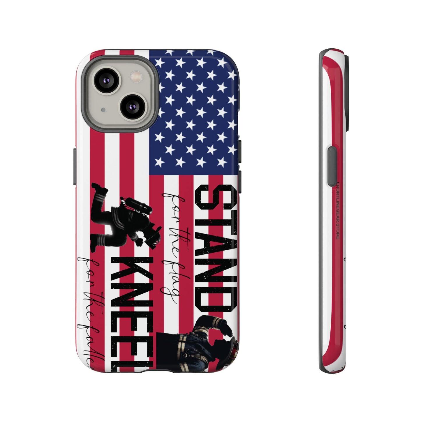 Fire Fighter iPhone Tough Case - Stand for the Flage, Kneel for the fallen