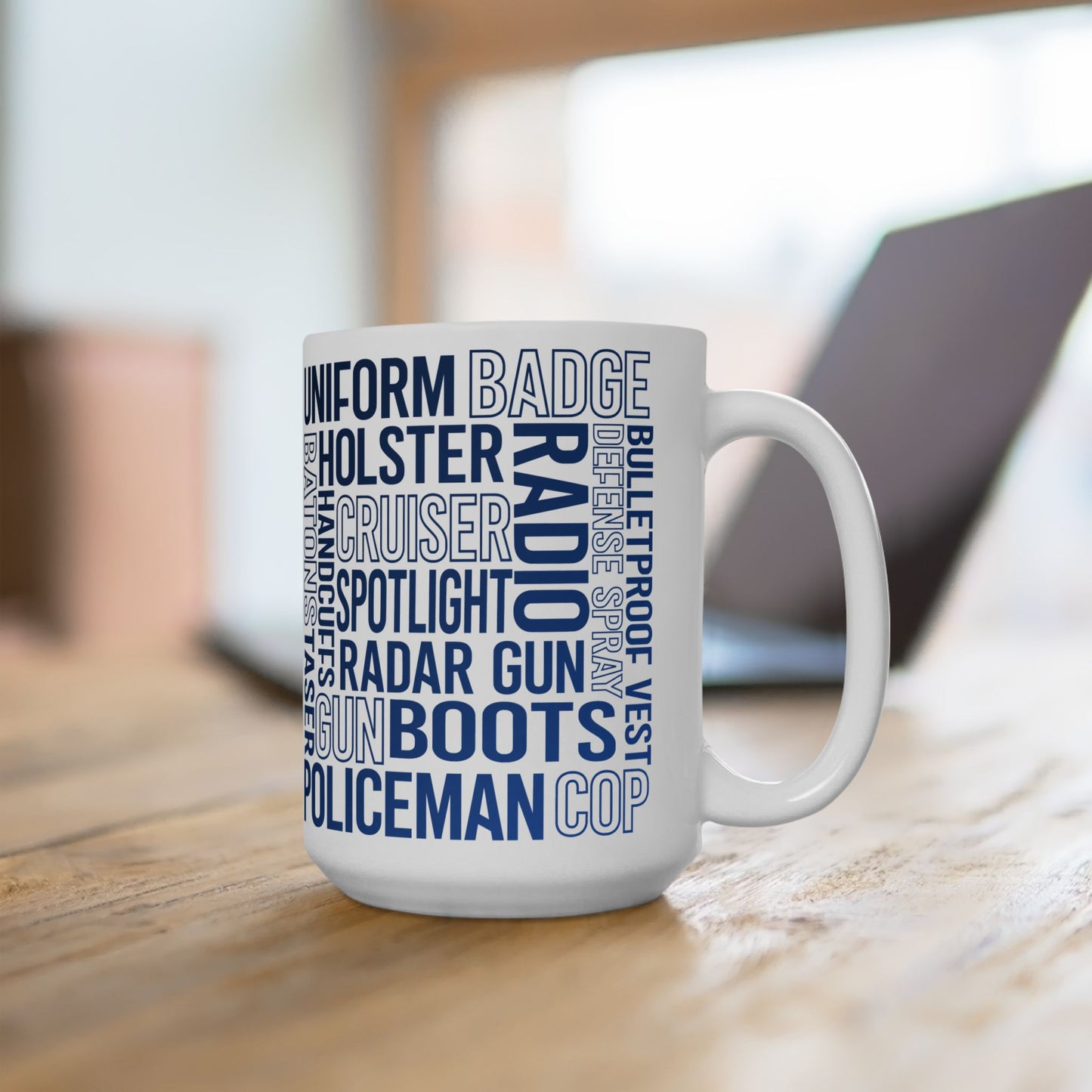 Police Officer Subway Art color Ceramic Mug, (11oz, 15oz)