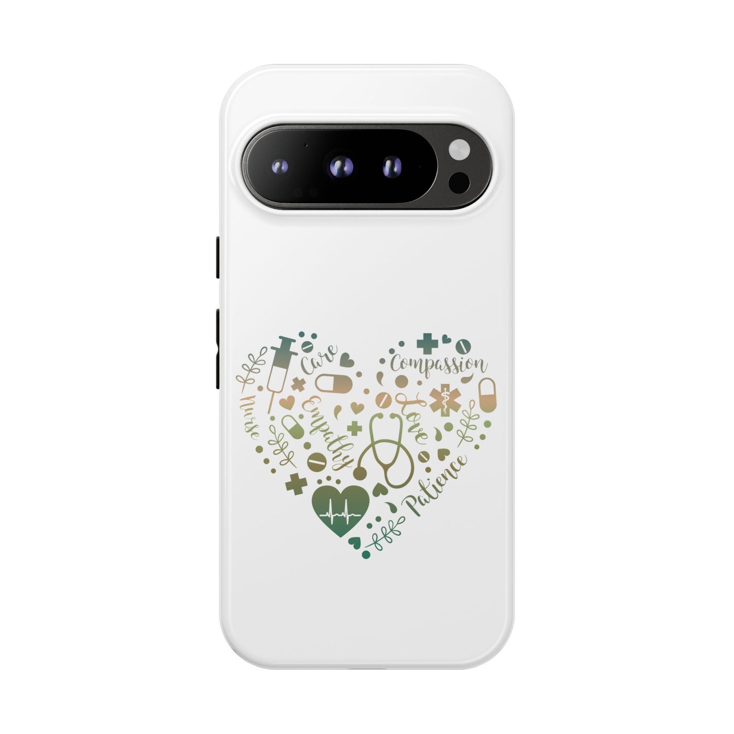 Google Pixel Tough Case - Monogram Heart 1 - White