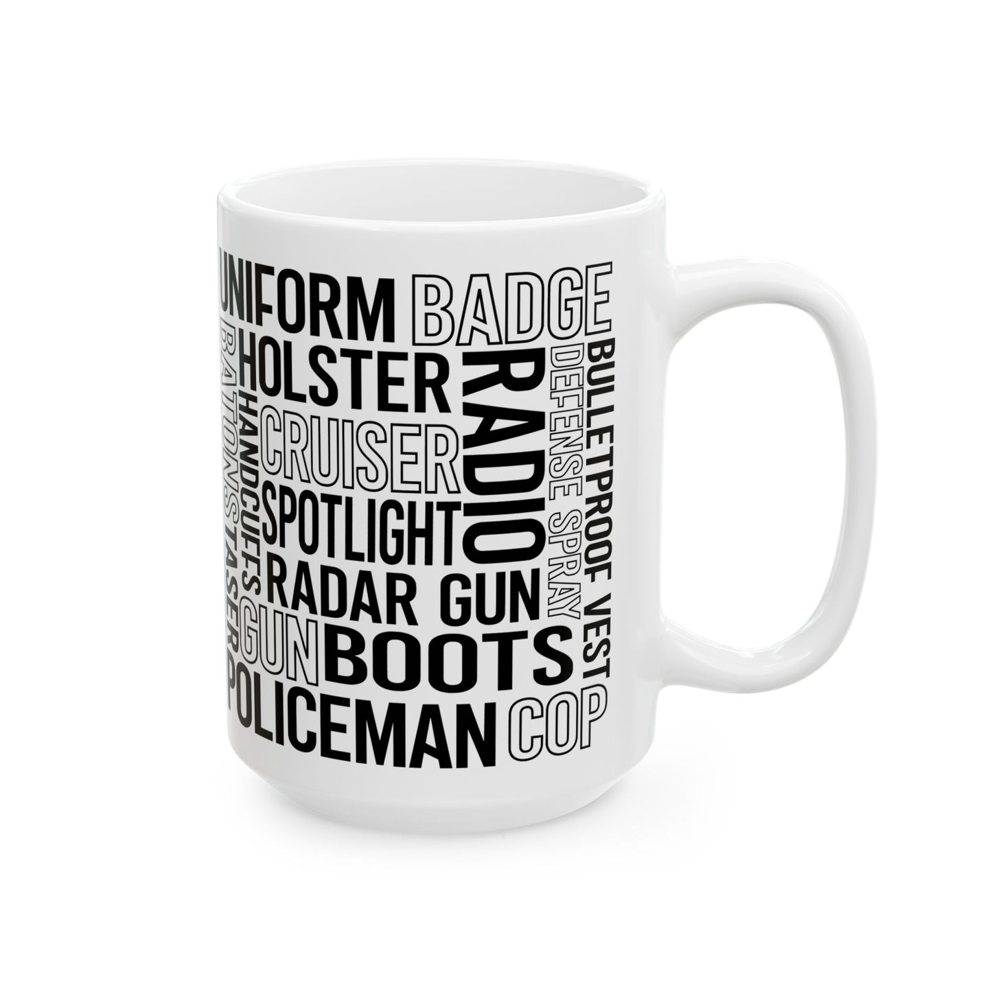 Police Officer Subway Art Ceramic Mug, (11oz, 15oz)