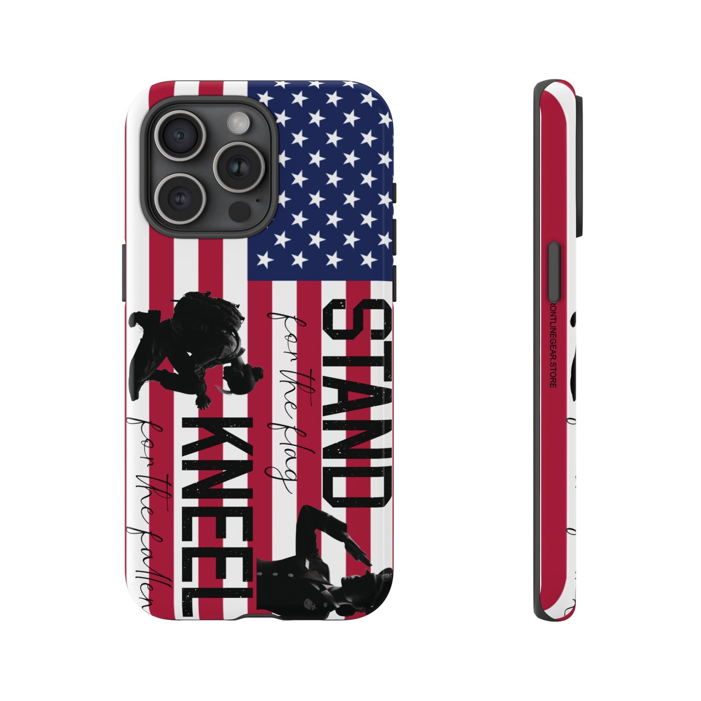 Female Military iPhone Tough Case - Stand for the Flage, Kneel for the fallen