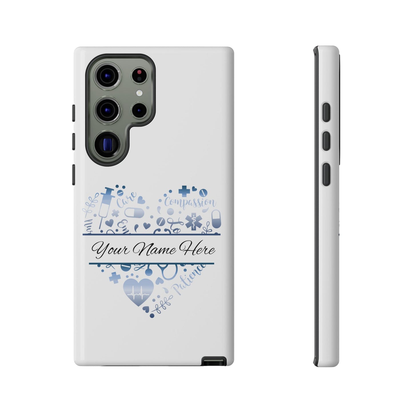 Samsung Tough Case - Nurse Monogram - White