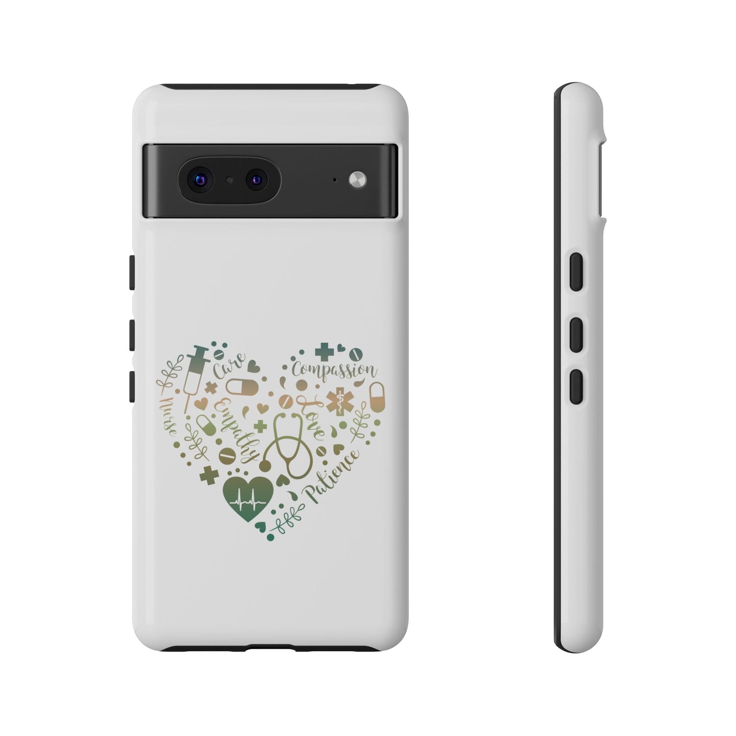 Google Pixel Tough Case - Monogram Heart 1 - White