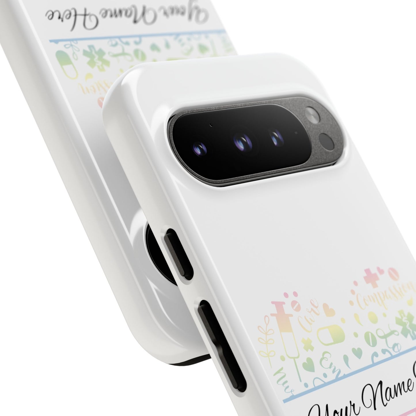 Google Pixel Tough Case - Monogram Heart - White
