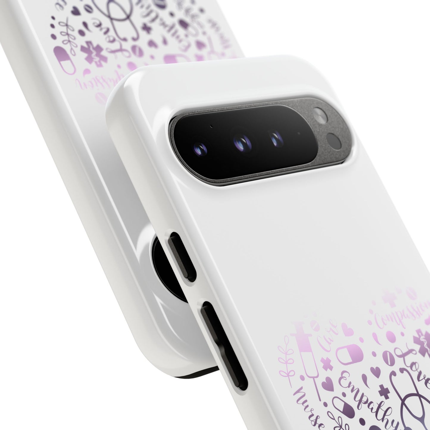 Google Pixel Tough Case - Monogram Heart 1 - White