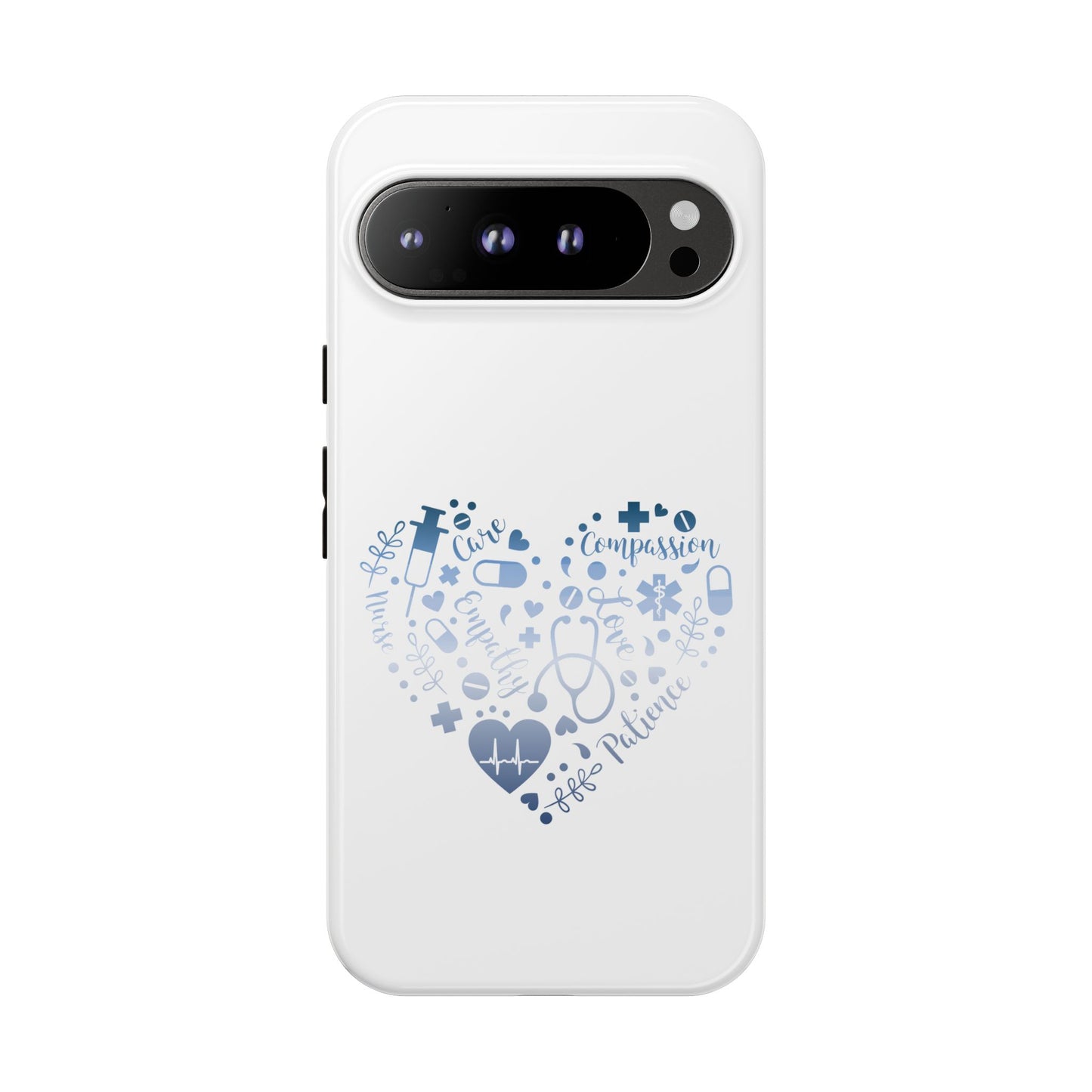 Google Pixel Tough Case - Monogram Heart 1 - White