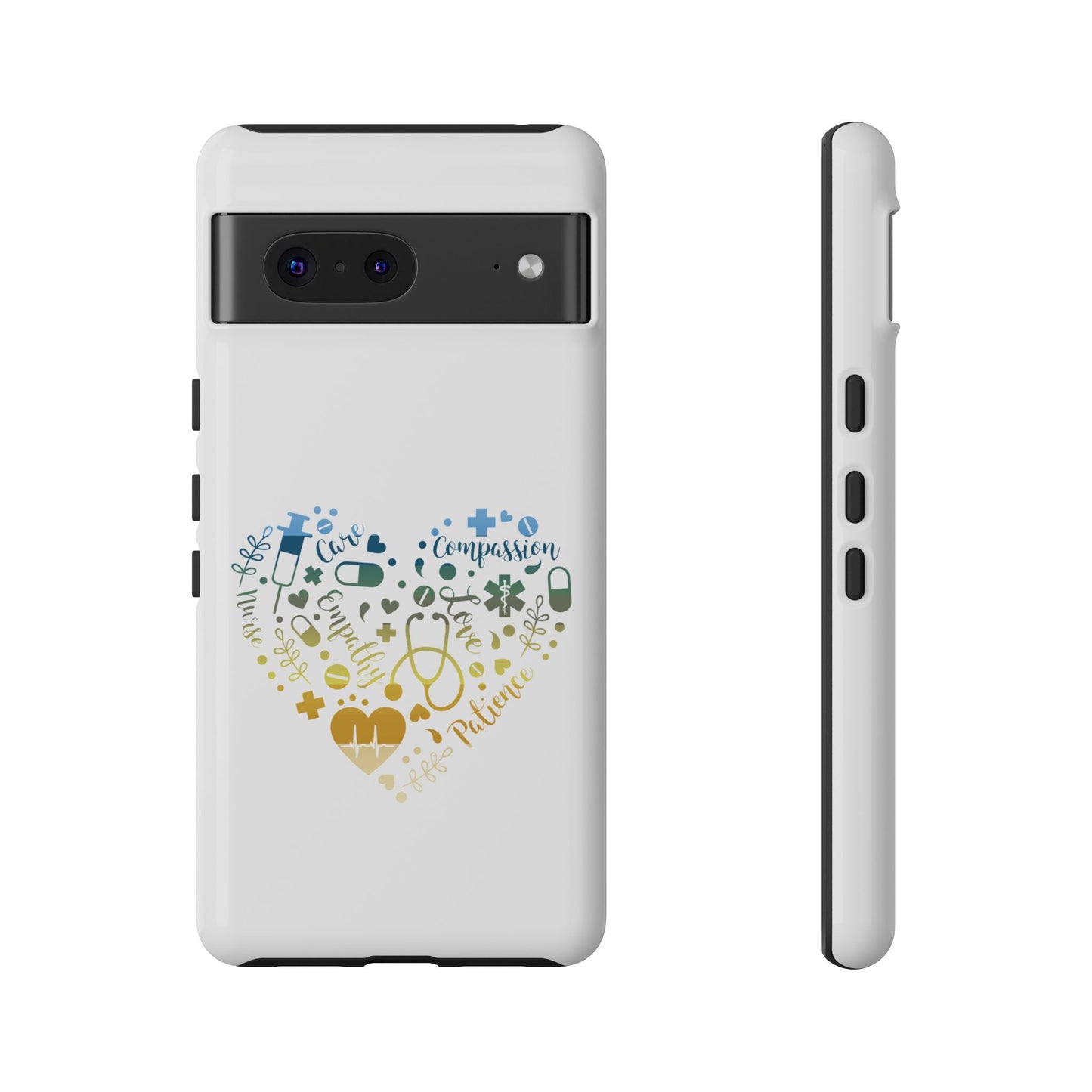 Google Pixel Tough Case - Monogram Heart 1 - White