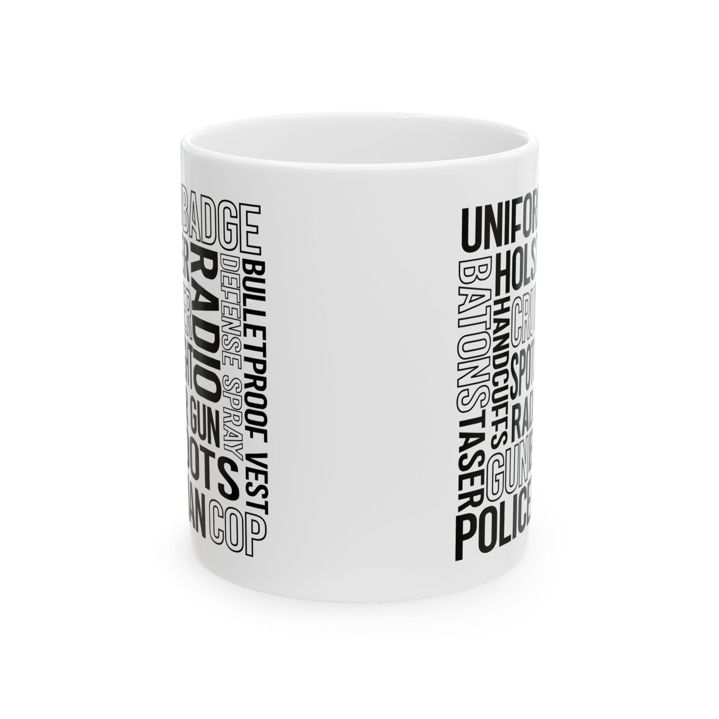 Police Officer Subway Art Ceramic Mug, (11oz, 15oz)