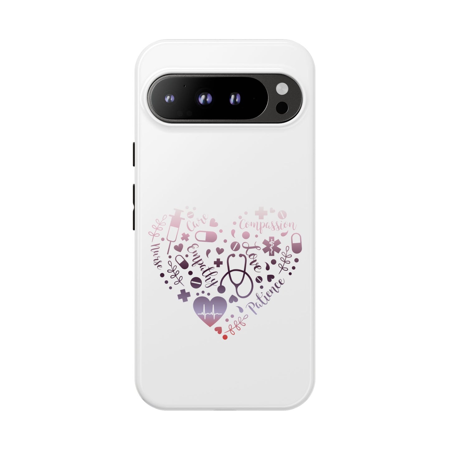 Google Pixel Tough Case - Monogram Heart 1 - White
