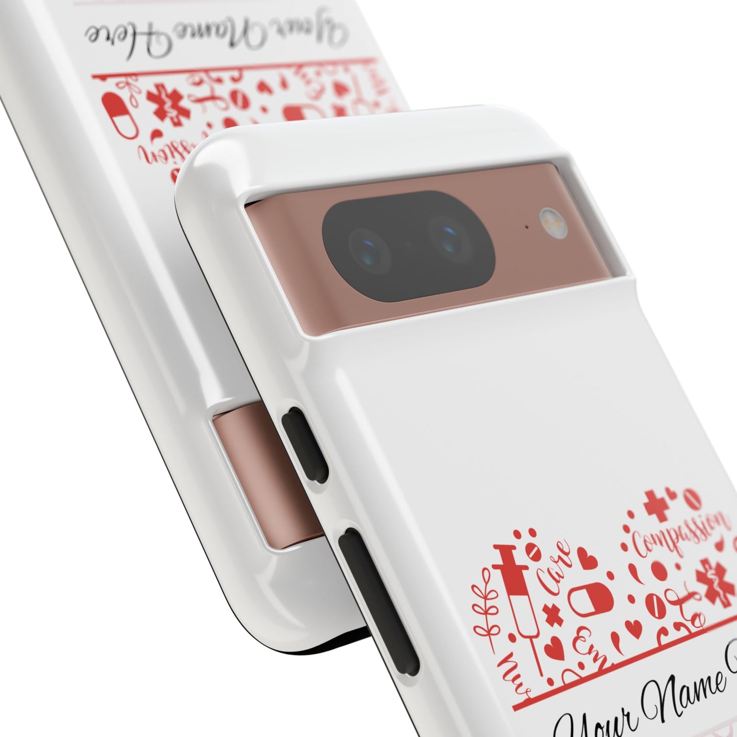 Google Pixel Tough Case - Monogram Heart - White