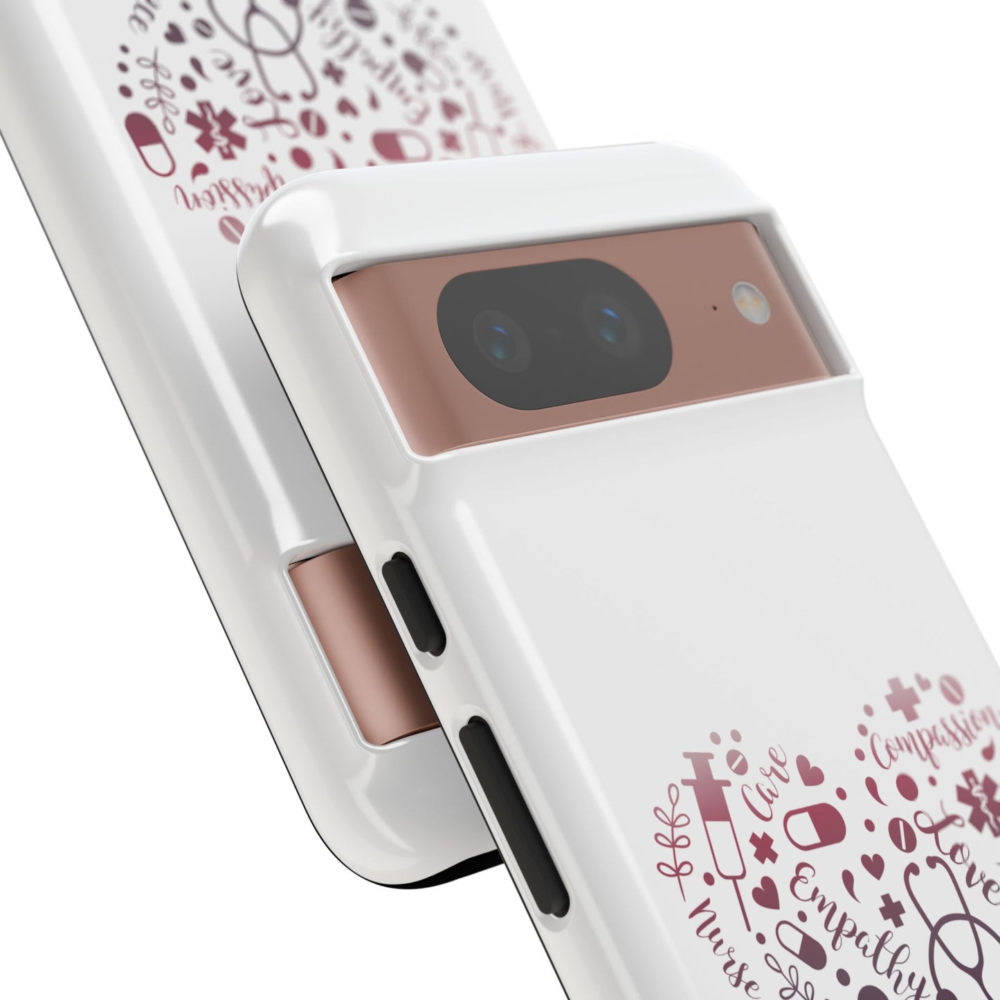 Google Pixel Tough Case - Monogram Heart 1 - White