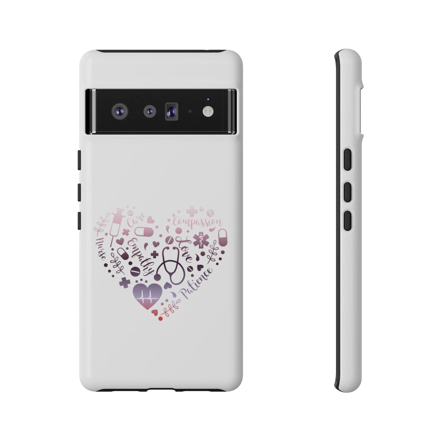 Google Pixel Tough Case - Monogram Heart 1 - White
