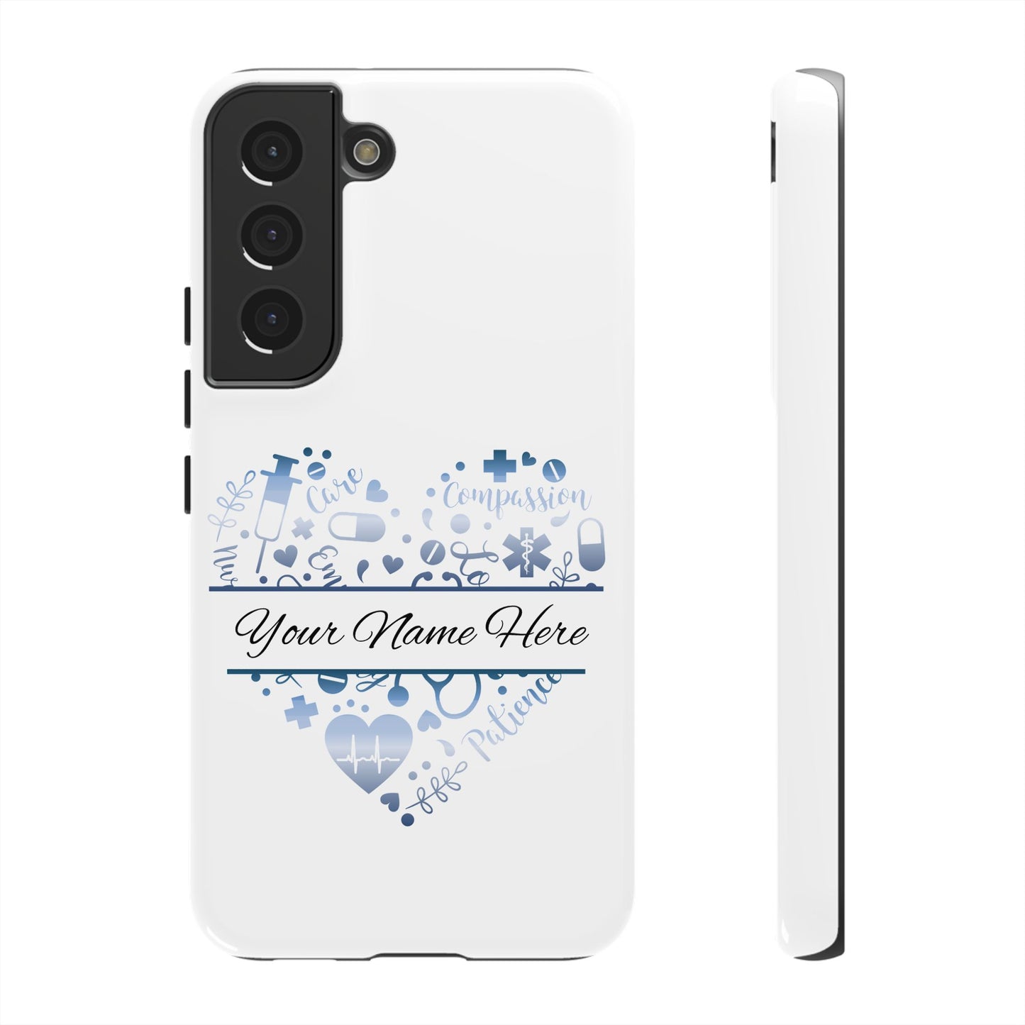 Samsung Tough Case - Nurse Monogram - White