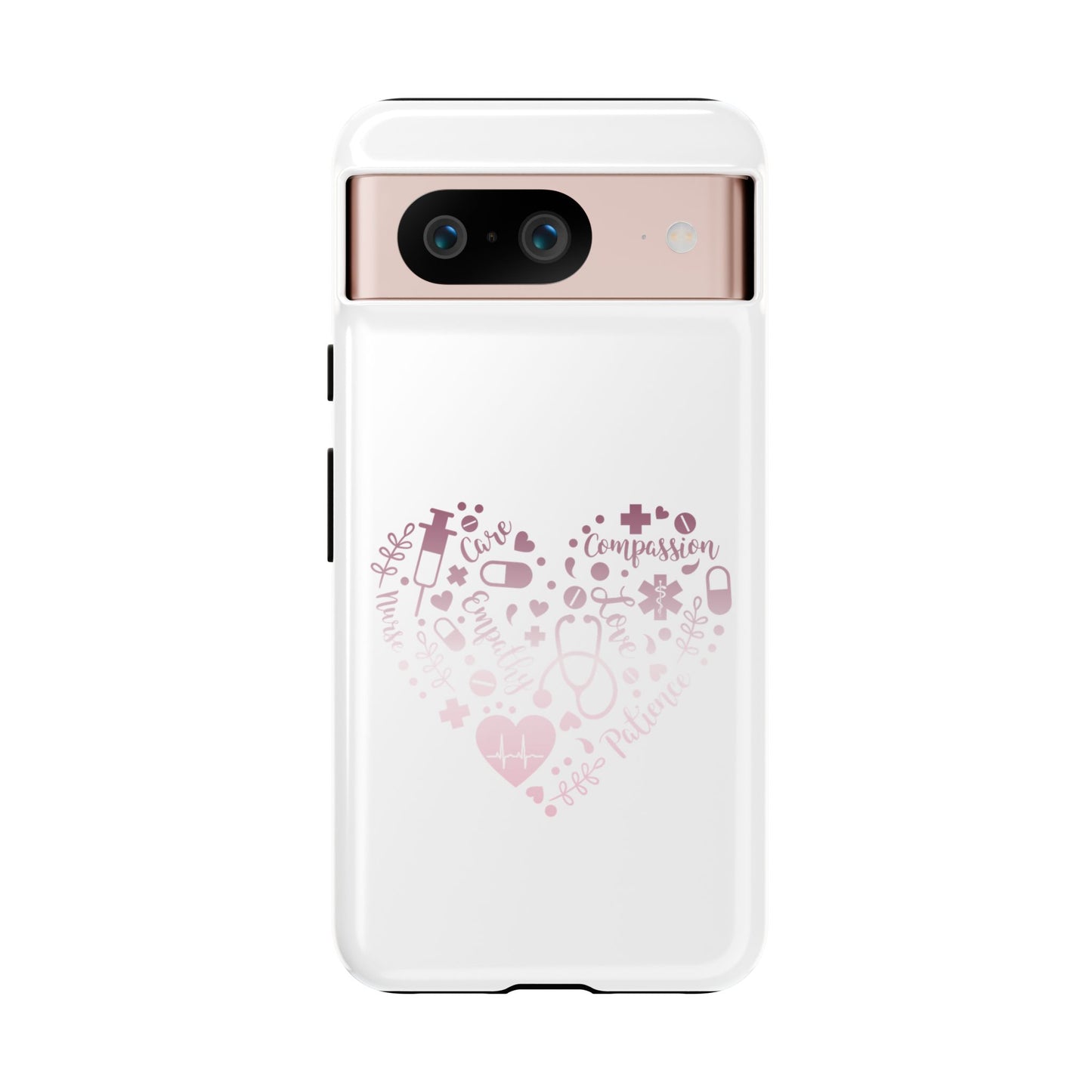 Google Pixel Tough Case - Monogram Heart 1 - White