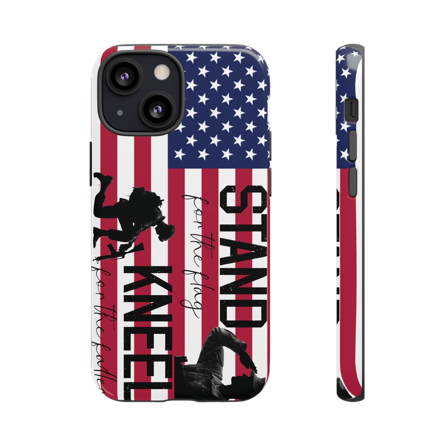 Military iPhone Tough Case - Stand for the Flage, Kneel for the fallen