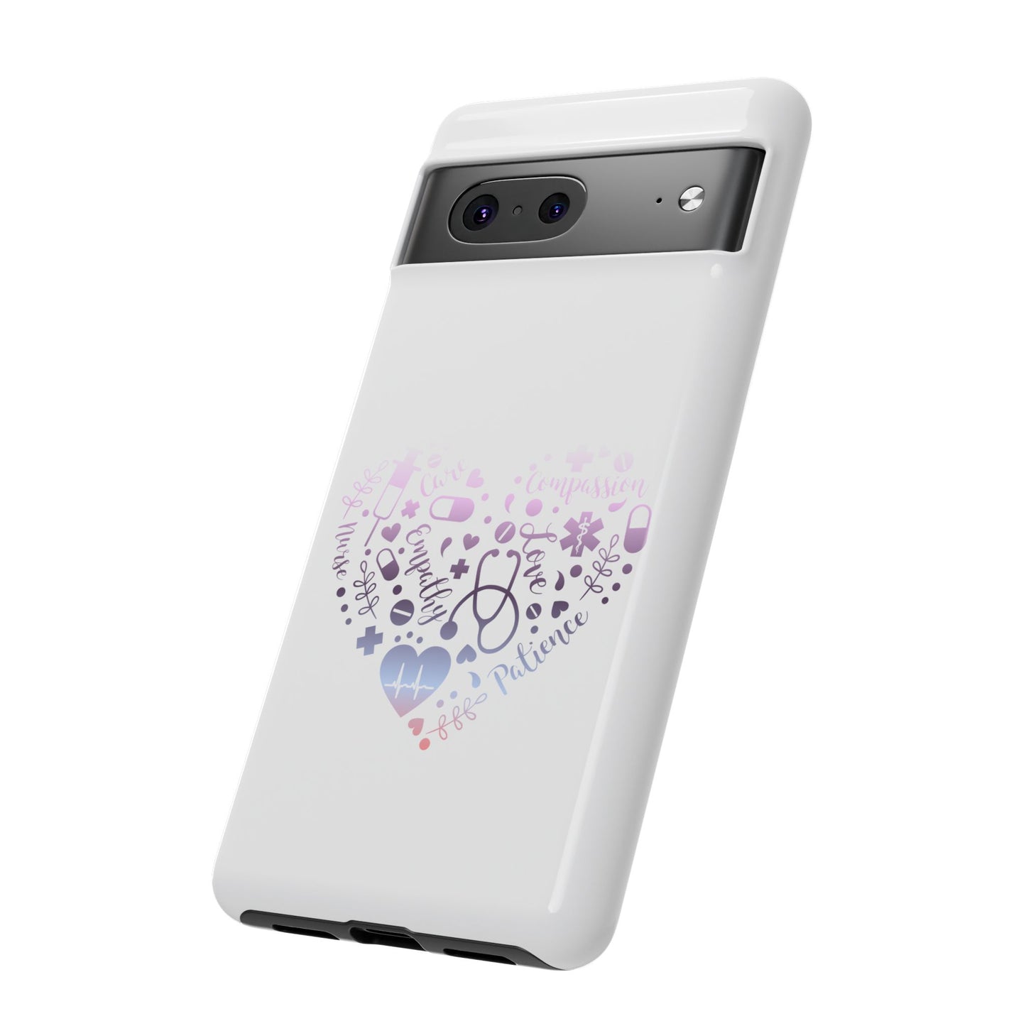 Google Pixel Tough Case - Monogram Heart 1 - White