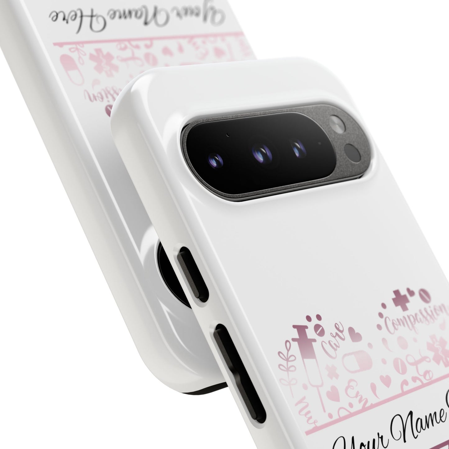 Google Pixel Tough Case - Monogram Heart - White