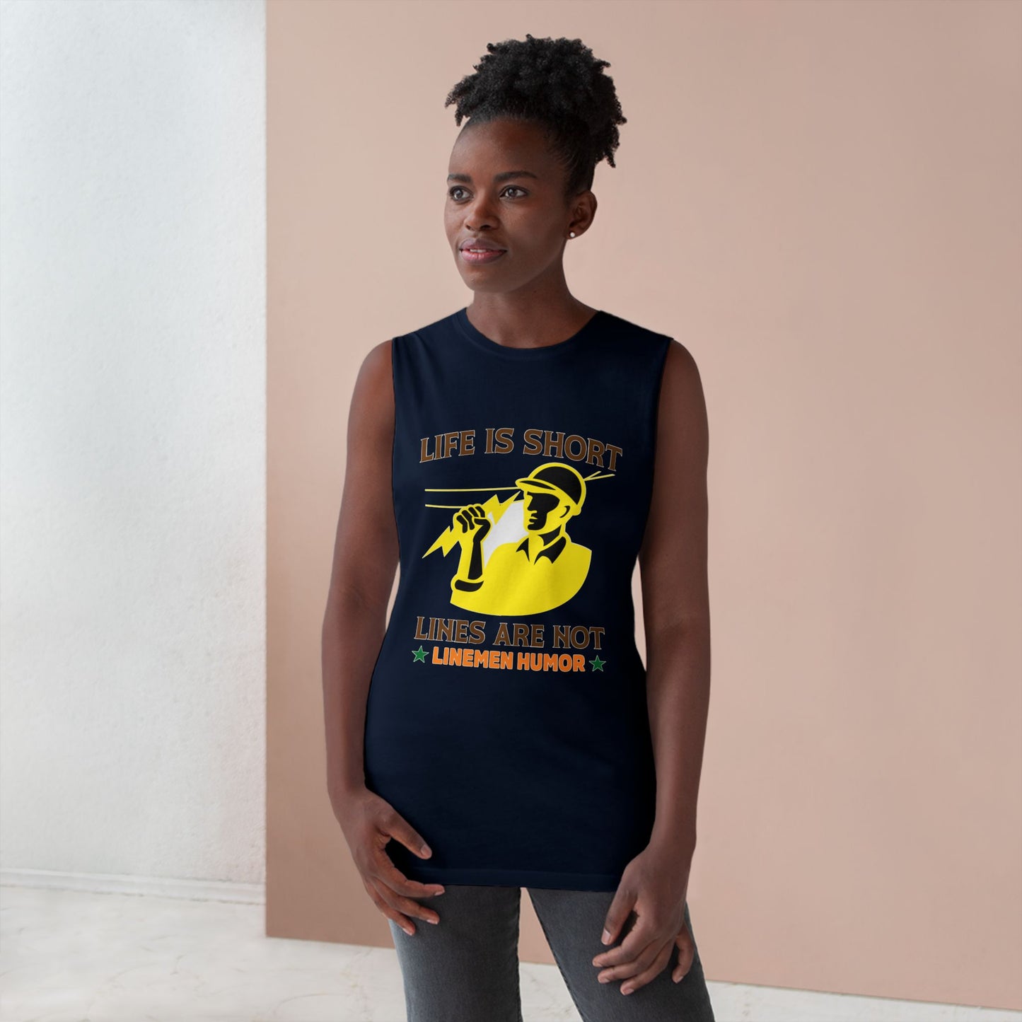 Lineman Tank - Life Is Short Lines Are Not-color