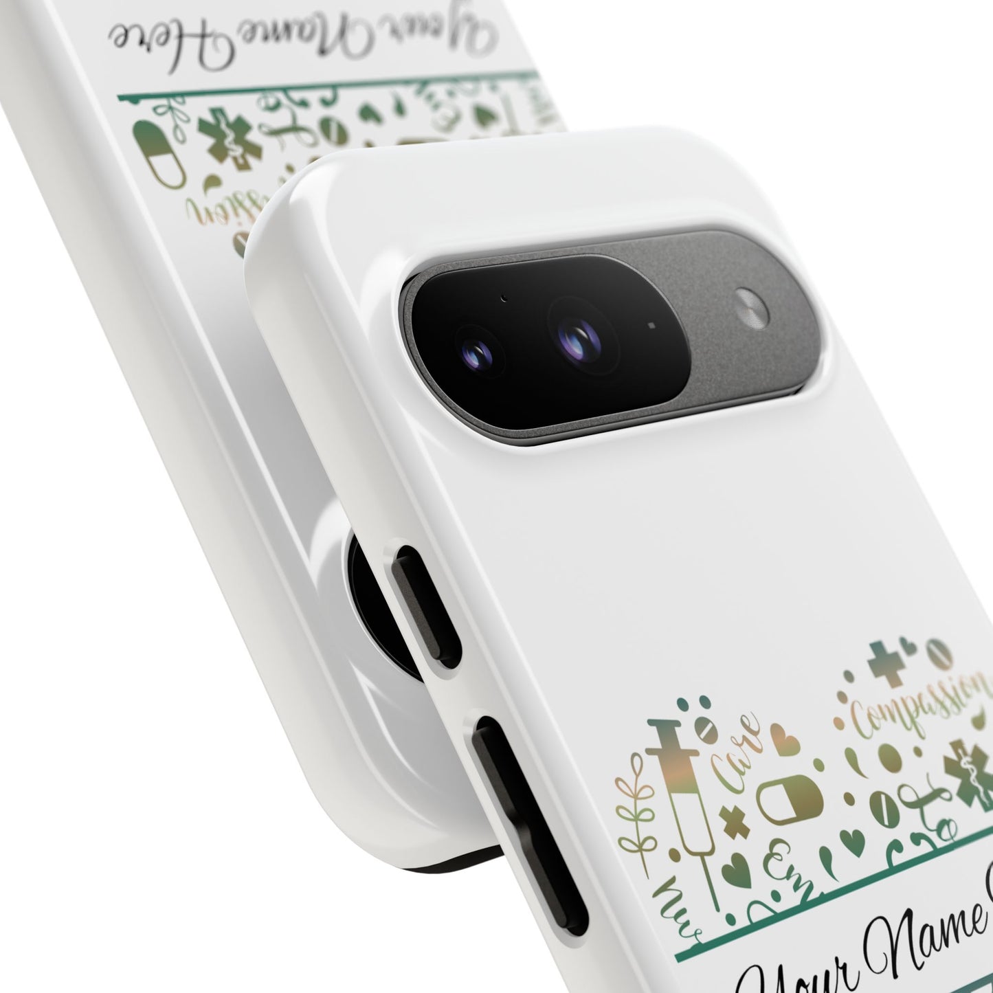Google Pixel Tough Case - Monogram Heart - White