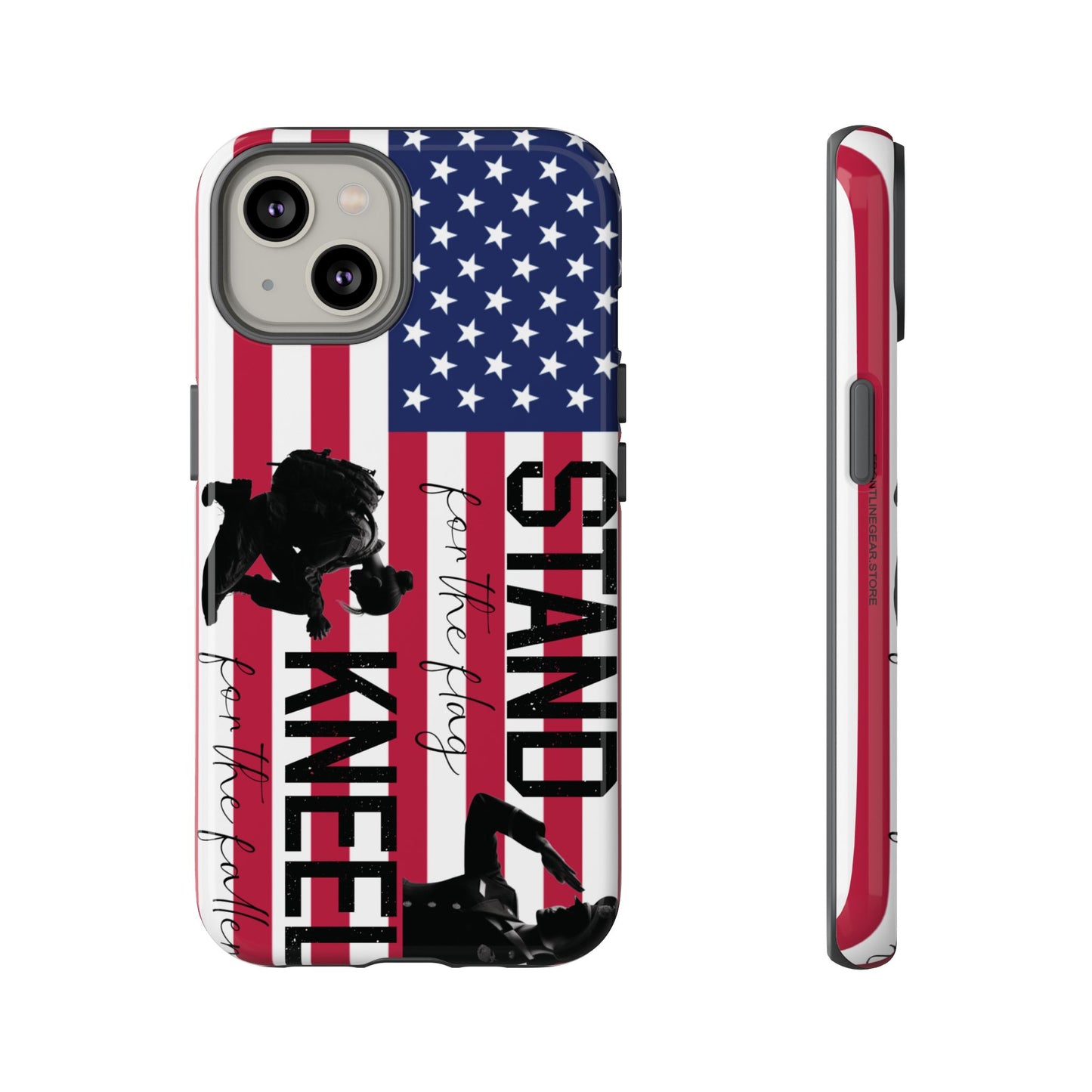 Female Military iPhone Tough Case - Stand for the Flage, Kneel for the fallen