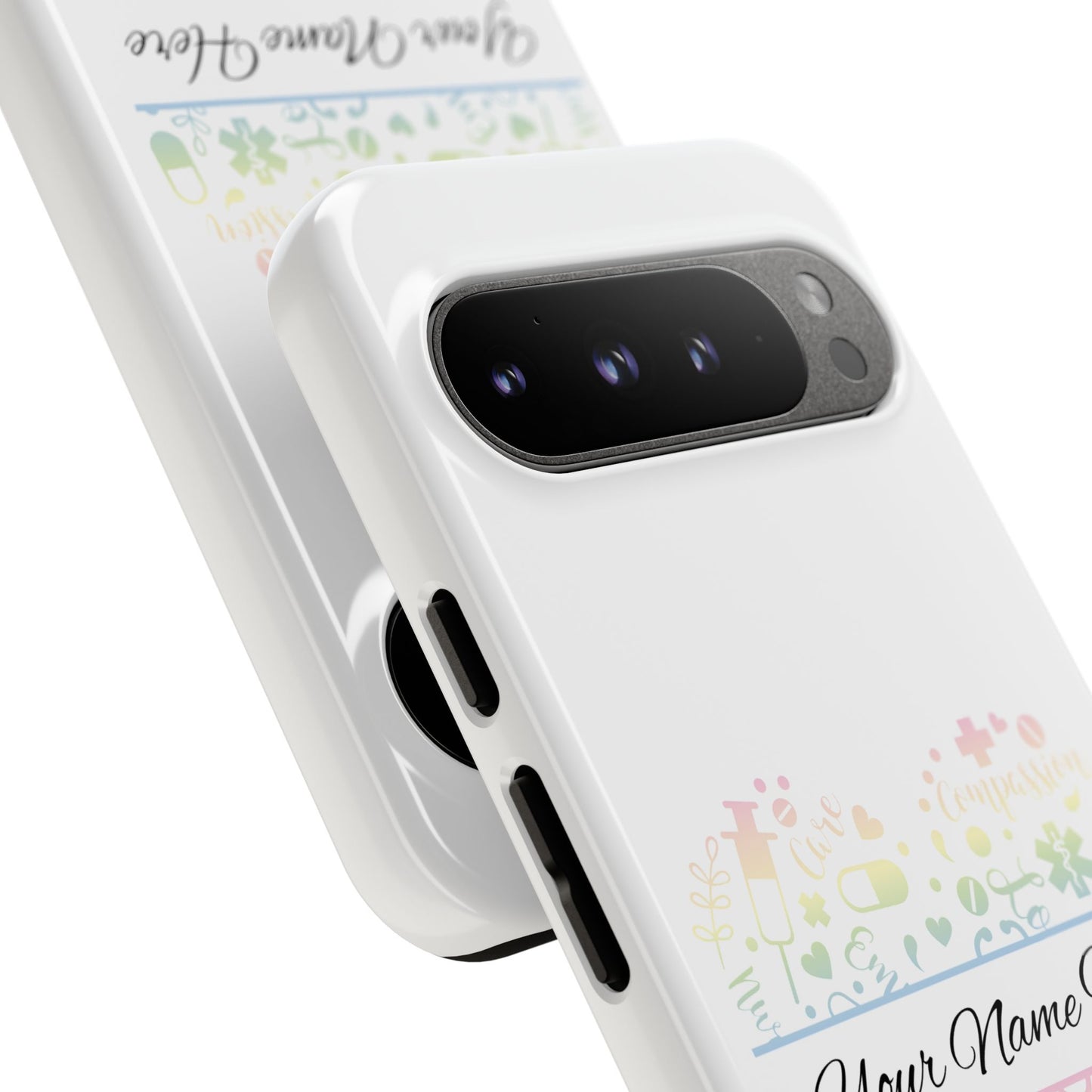 Google Pixel Tough Case - Monogram Heart - White