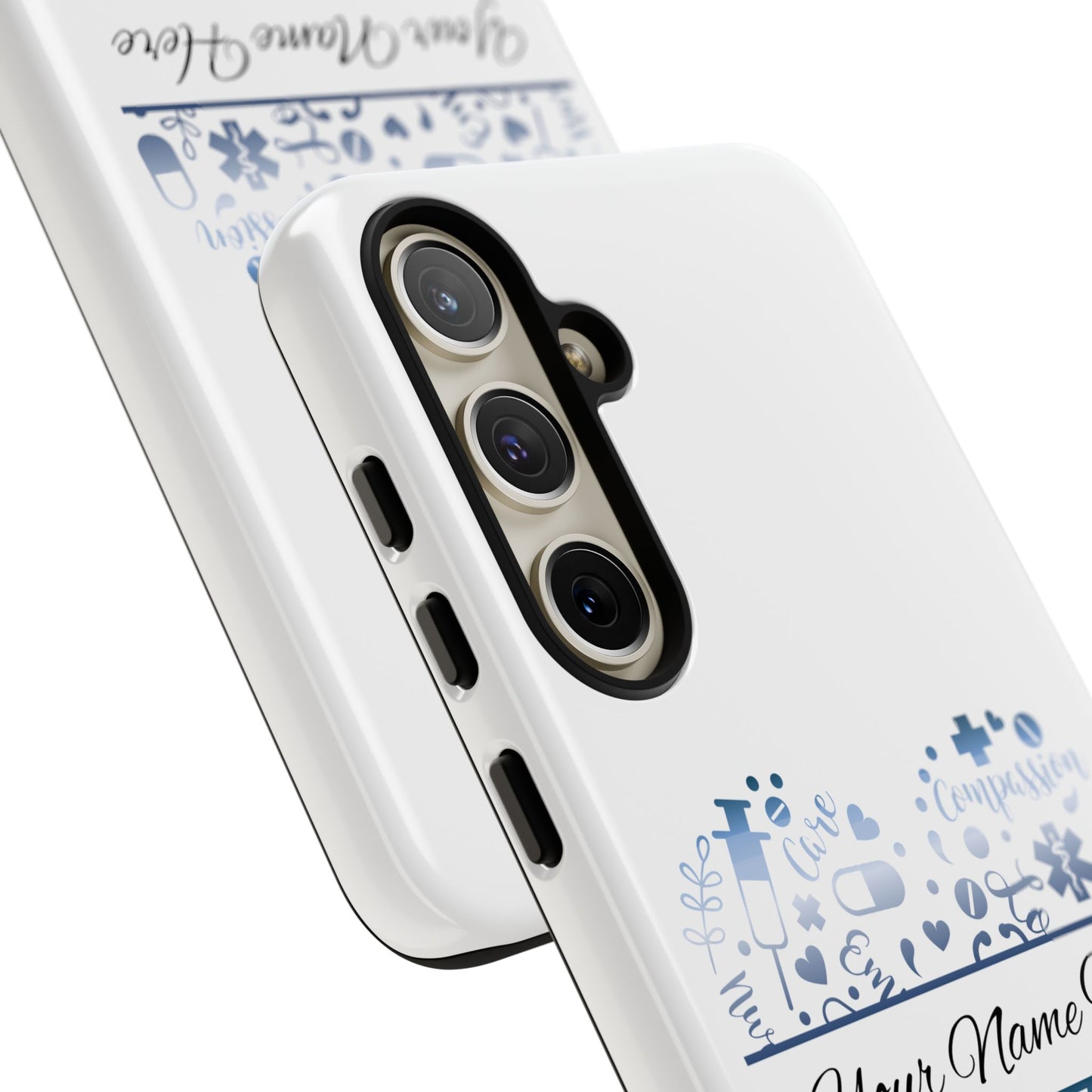 Samsung Tough Case - Nurse Monogram - White