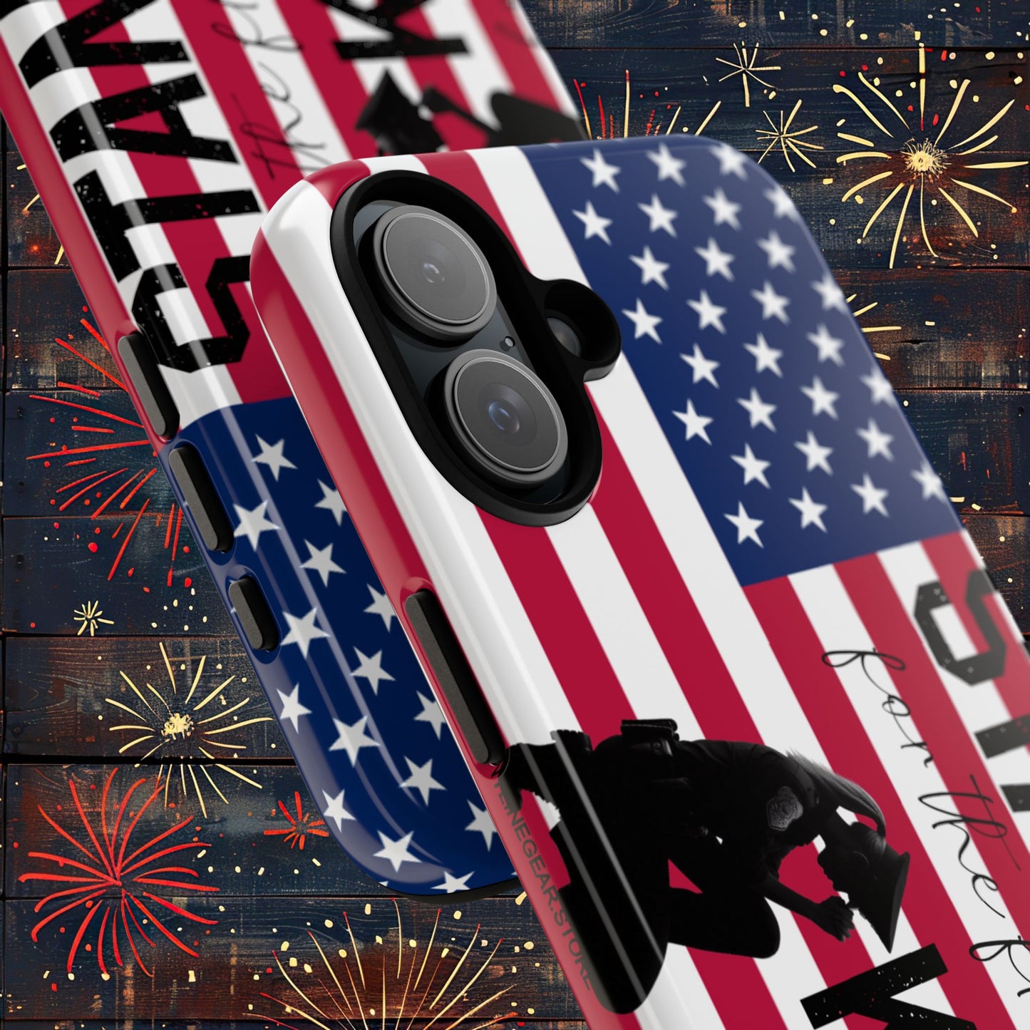 Female Police Officer iPhone Tough Case - Stand for the Flage, Kneel for the fallen