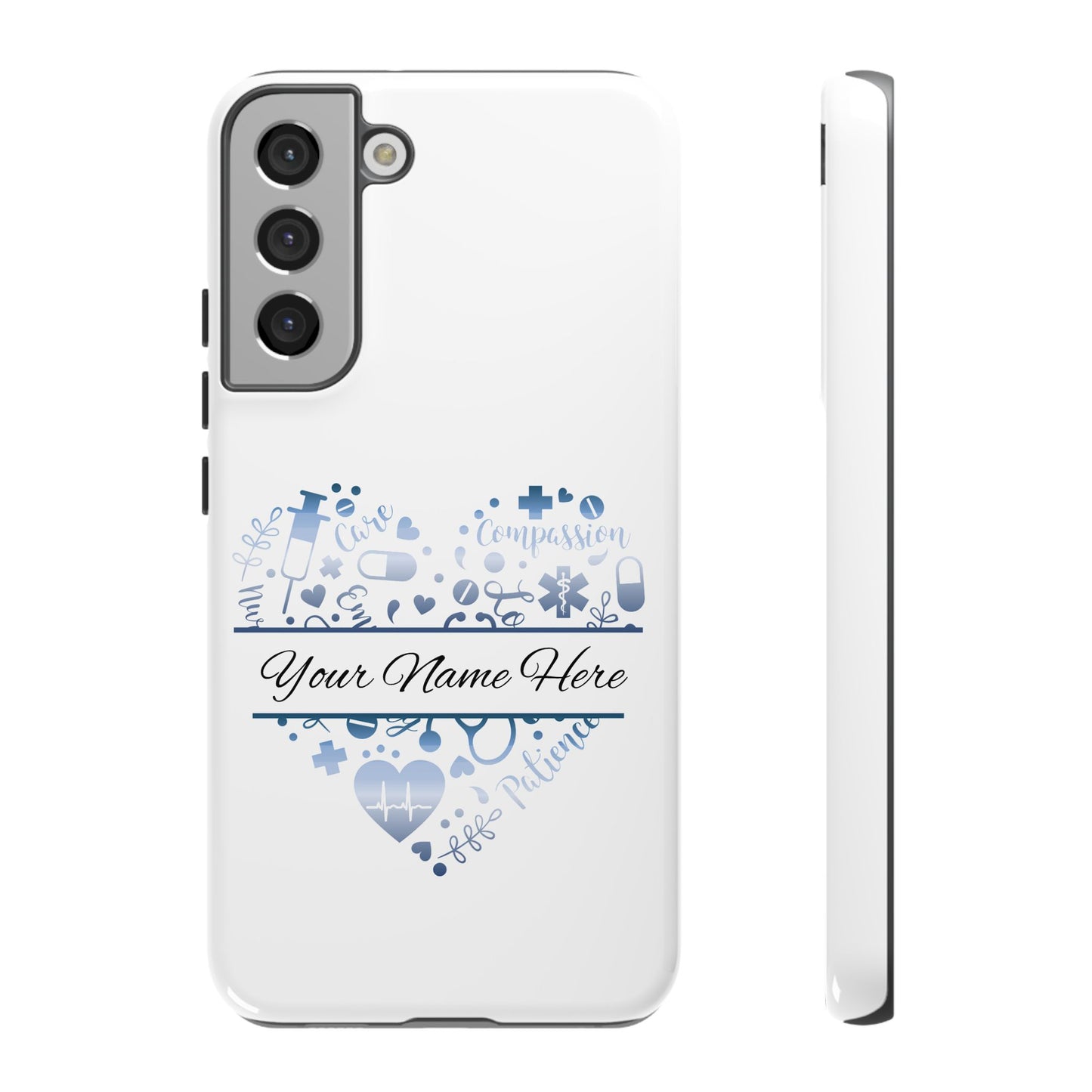 Samsung Tough Case - Nurse Monogram - White