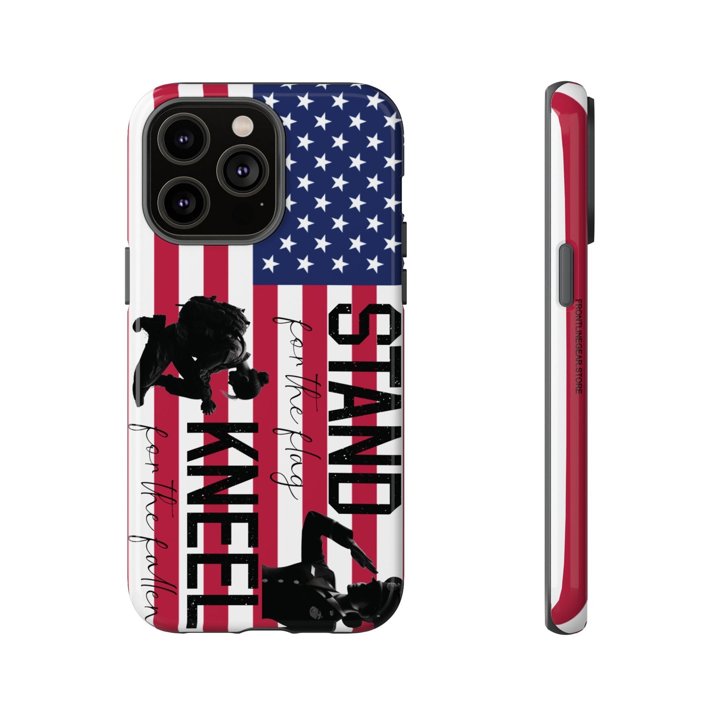 Female Military iPhone Tough Case - Stand for the Flage, Kneel for the fallen