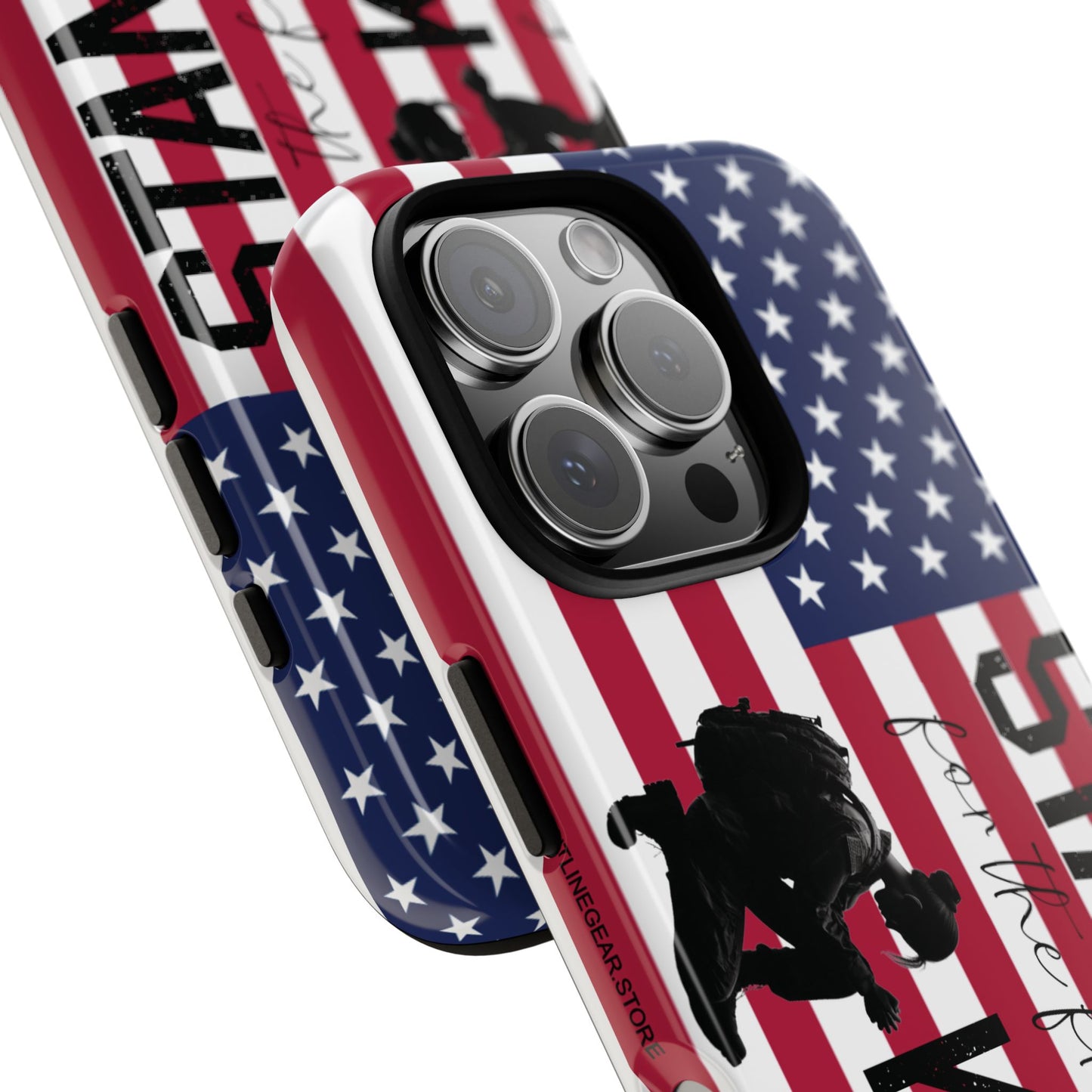 Female Military iPhone Tough Case - Stand for the Flage, Kneel for the fallen