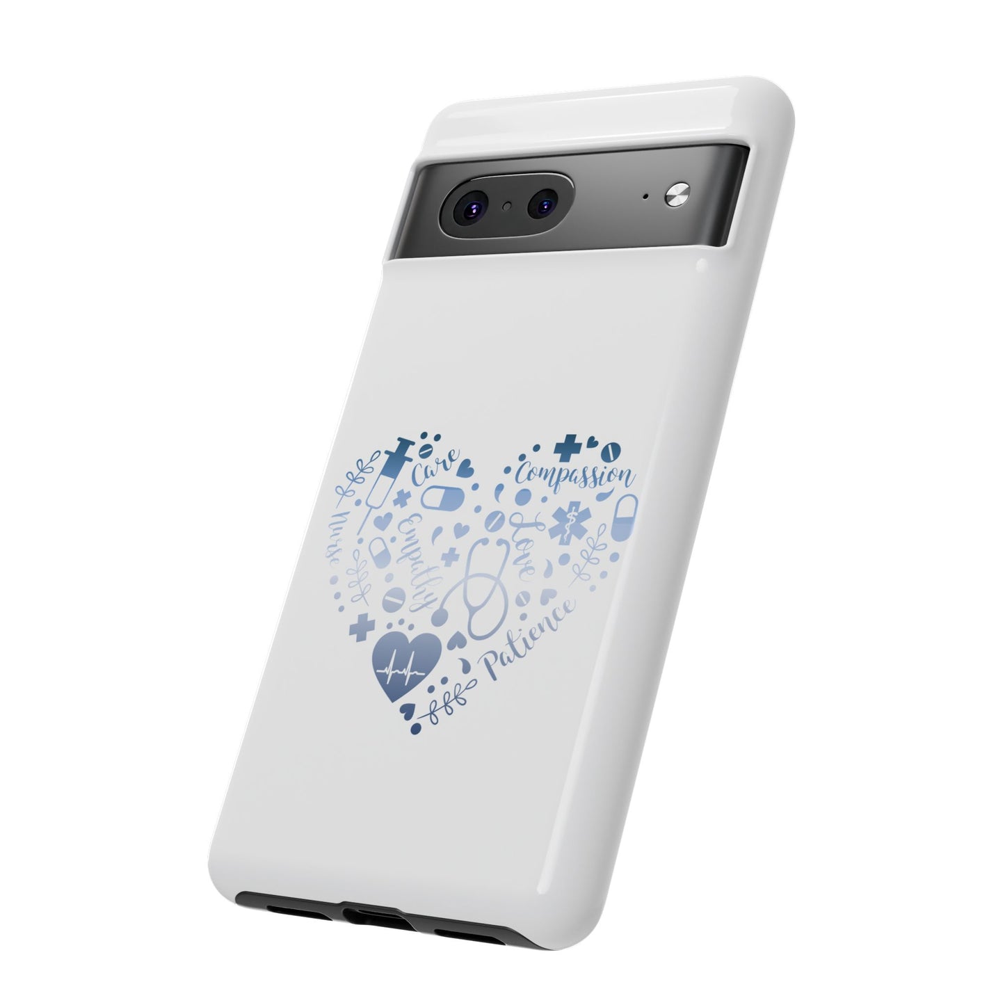 Google Pixel Tough Case - Monogram Heart 1 - White