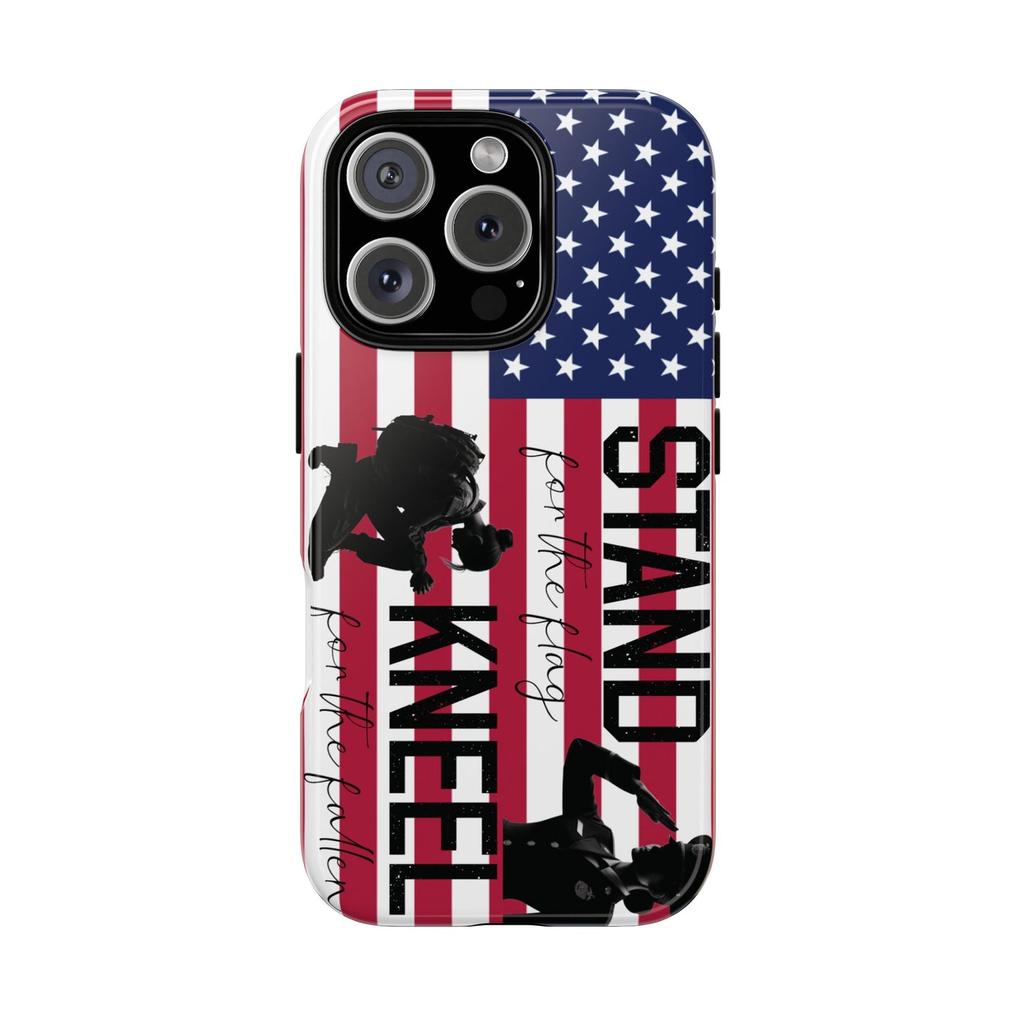Female Military iPhone Tough Case - Stand for the Flage, Kneel for the fallen