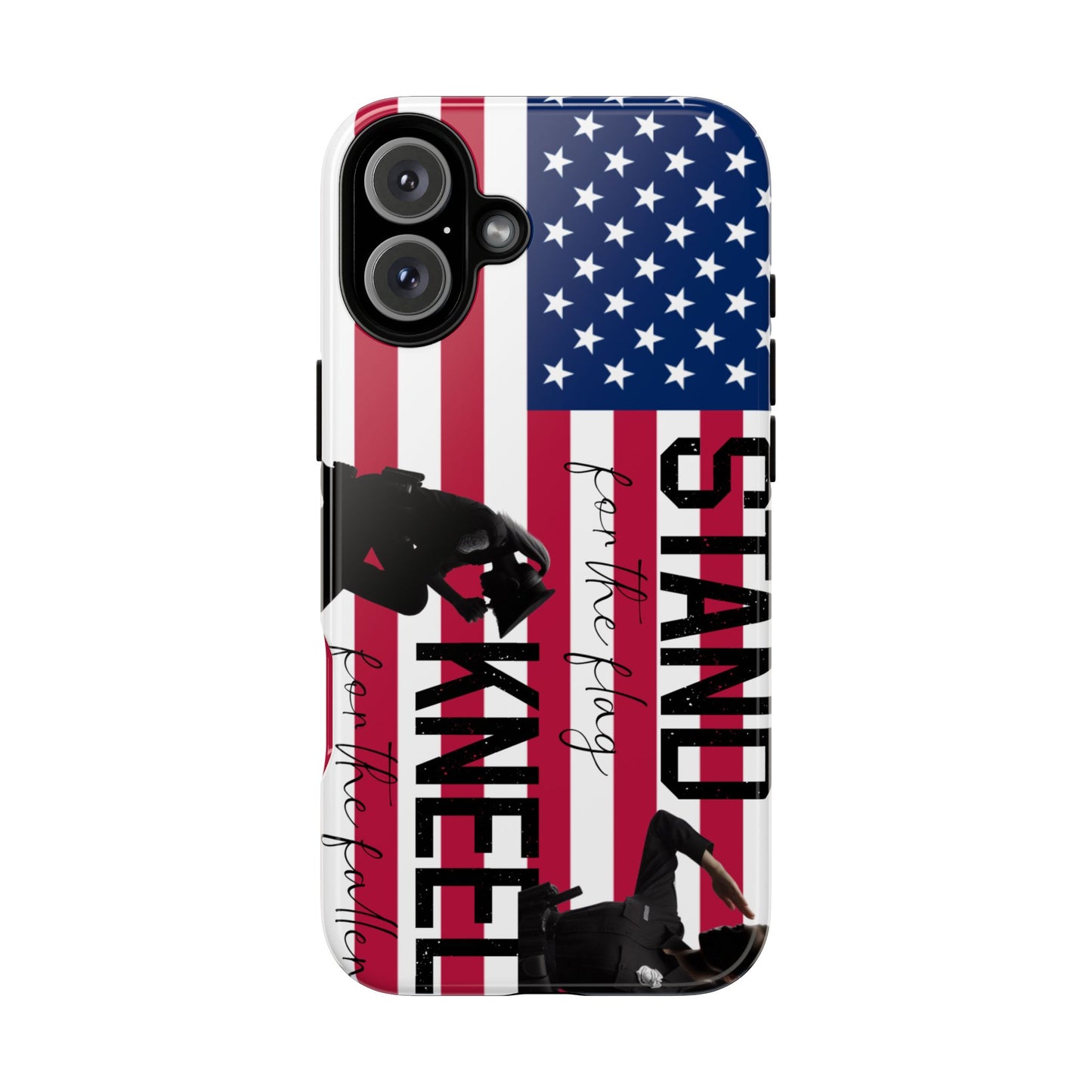 Female Police Officer iPhone Tough Case - Stand for the Flage, Kneel for the fallen