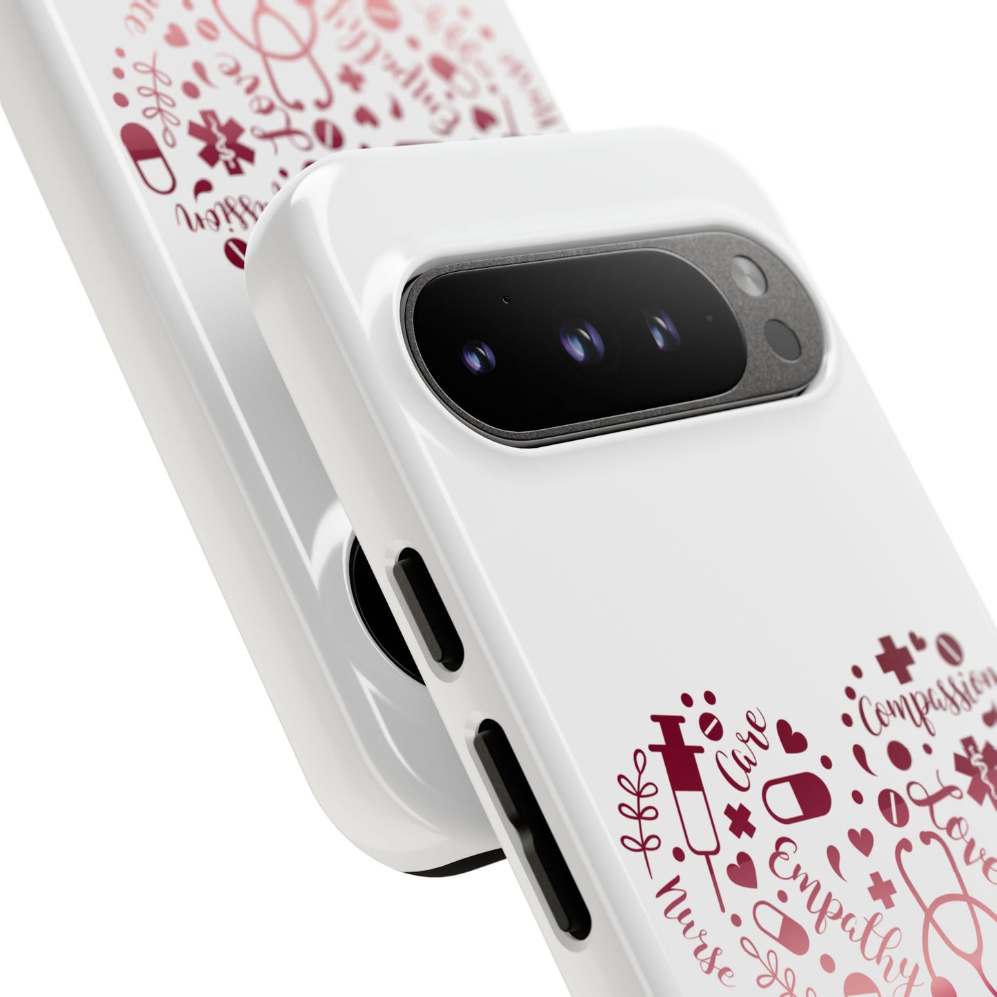 Google Pixel Tough Case - Monogram Heart 1 - White