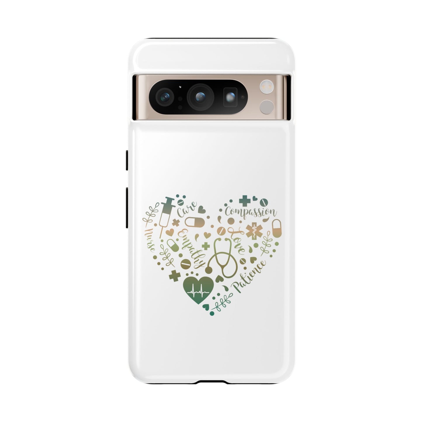 Google Pixel Tough Case - Monogram Heart 1 - White
