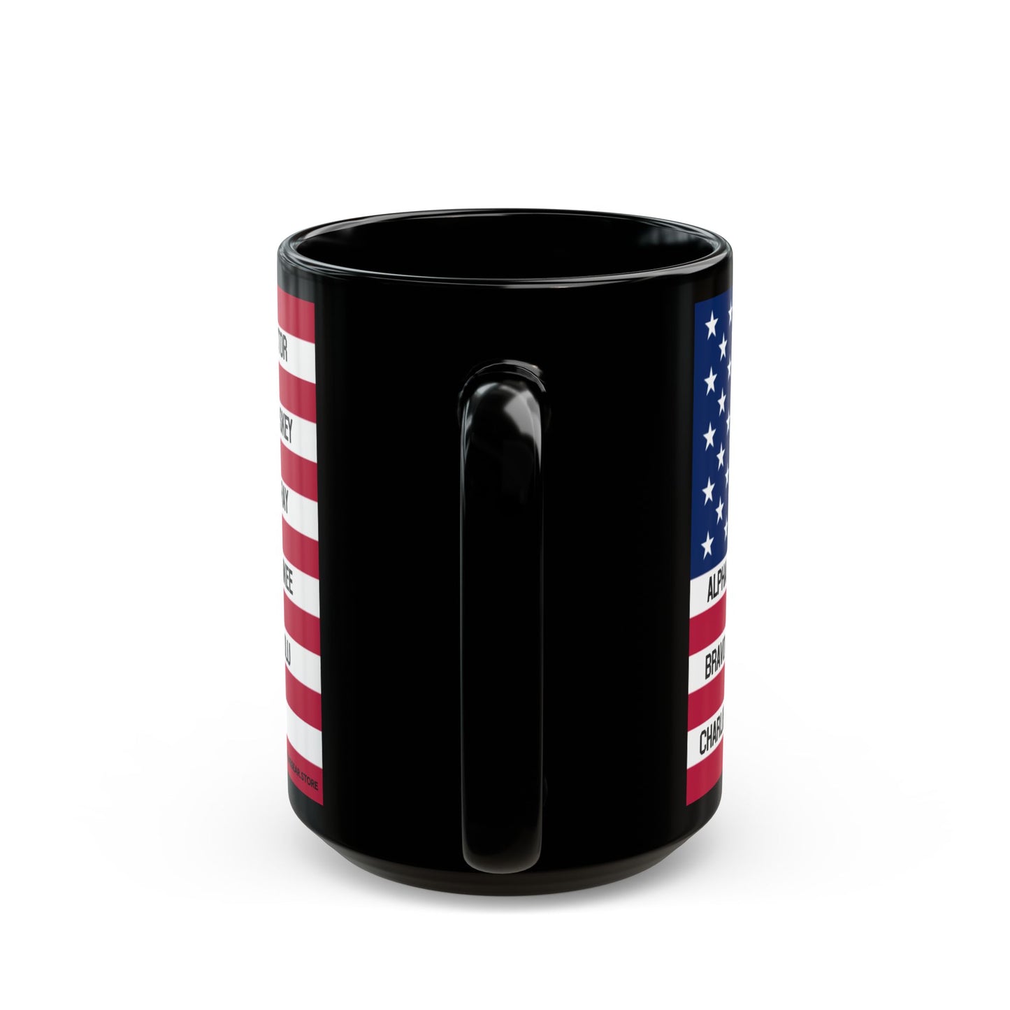 Phonetic Flag Ceramic Mug - Black, (11oz, 15oz)