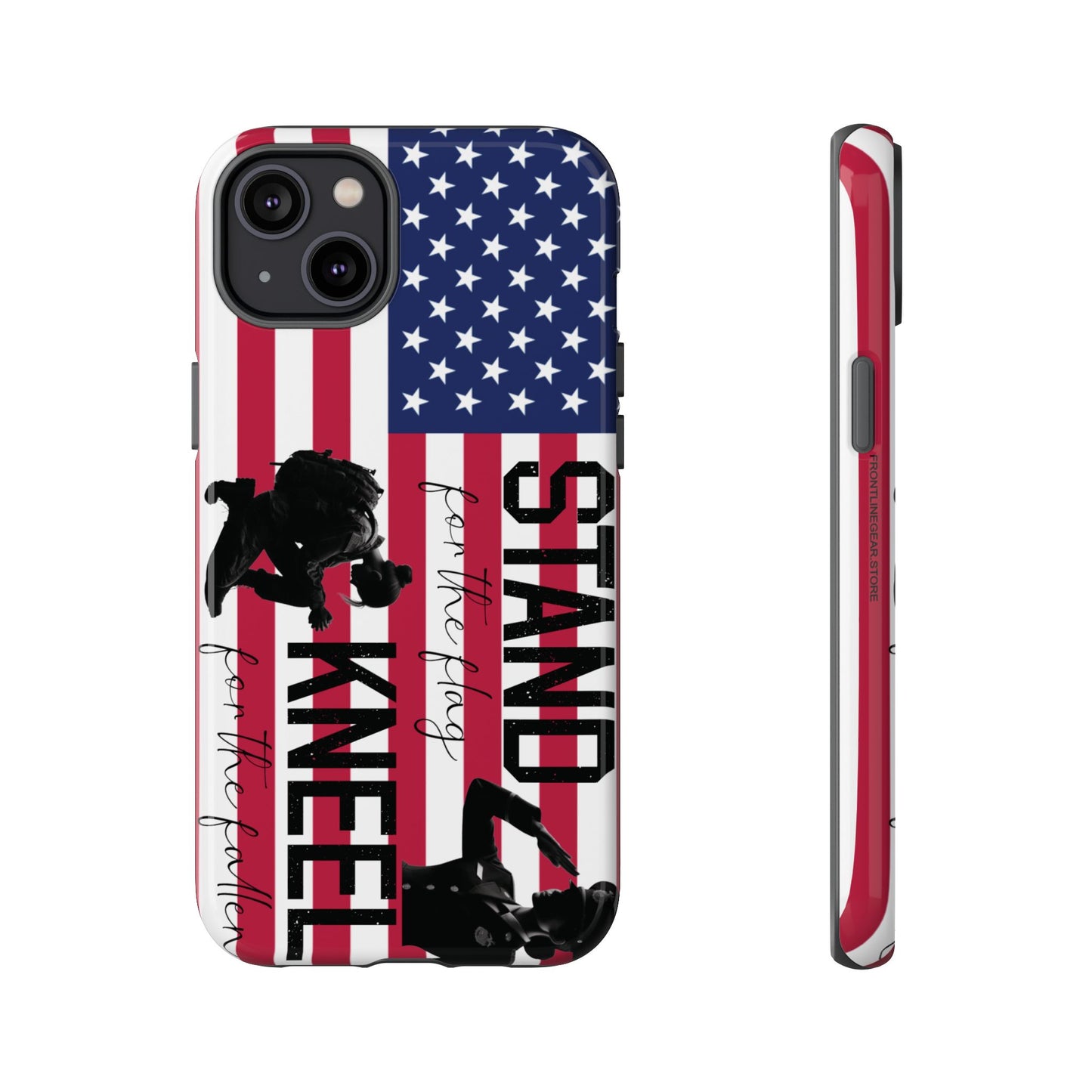 Female Military iPhone Tough Case - Stand for the Flage, Kneel for the fallen