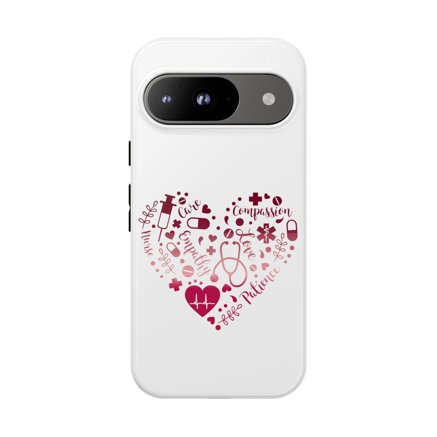 Google Pixel Tough Case - Monogram Heart 1 - White