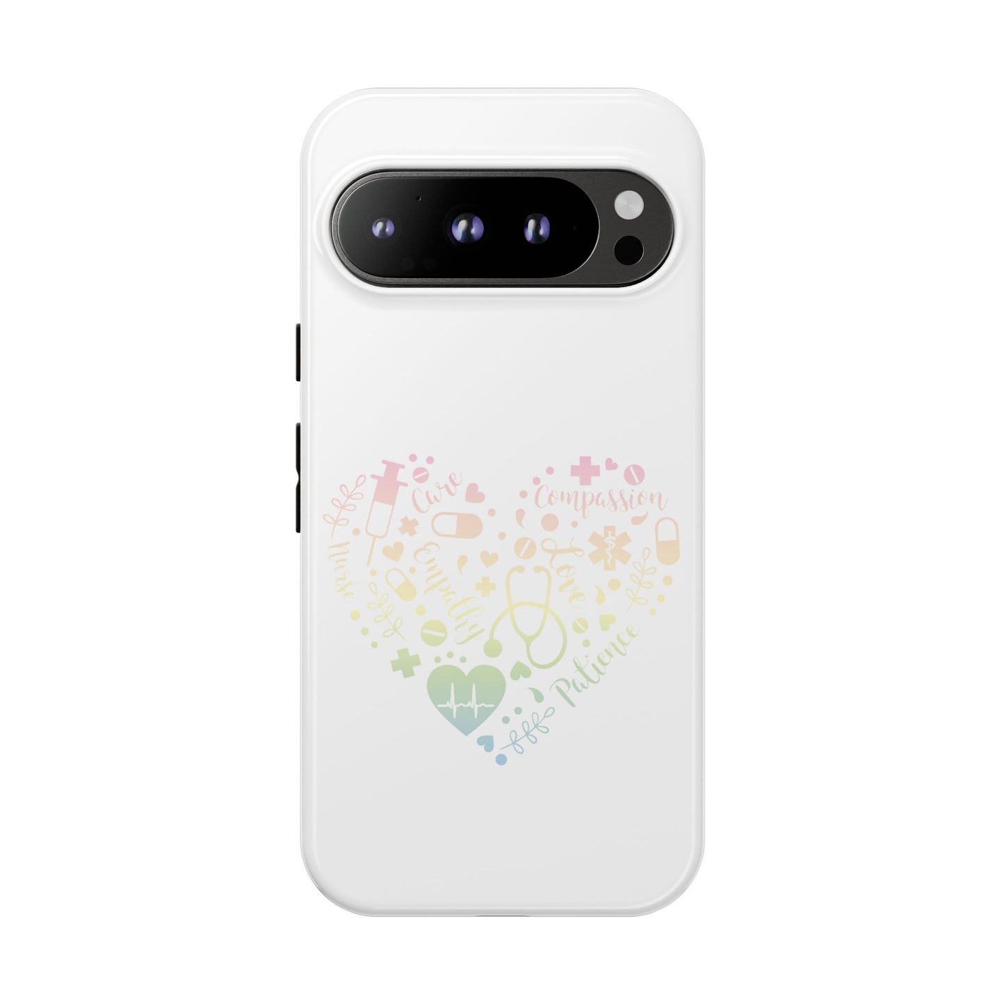 Google Pixel Tough Case - Monogram Heart 1 - White